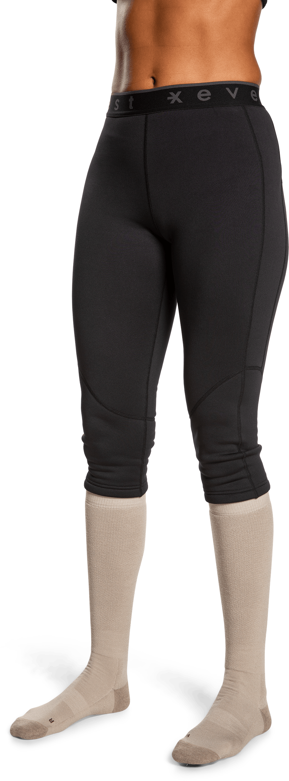 SPODNIE STRETCH 3/4 CZARNE Everest Stretch Polary Szorty