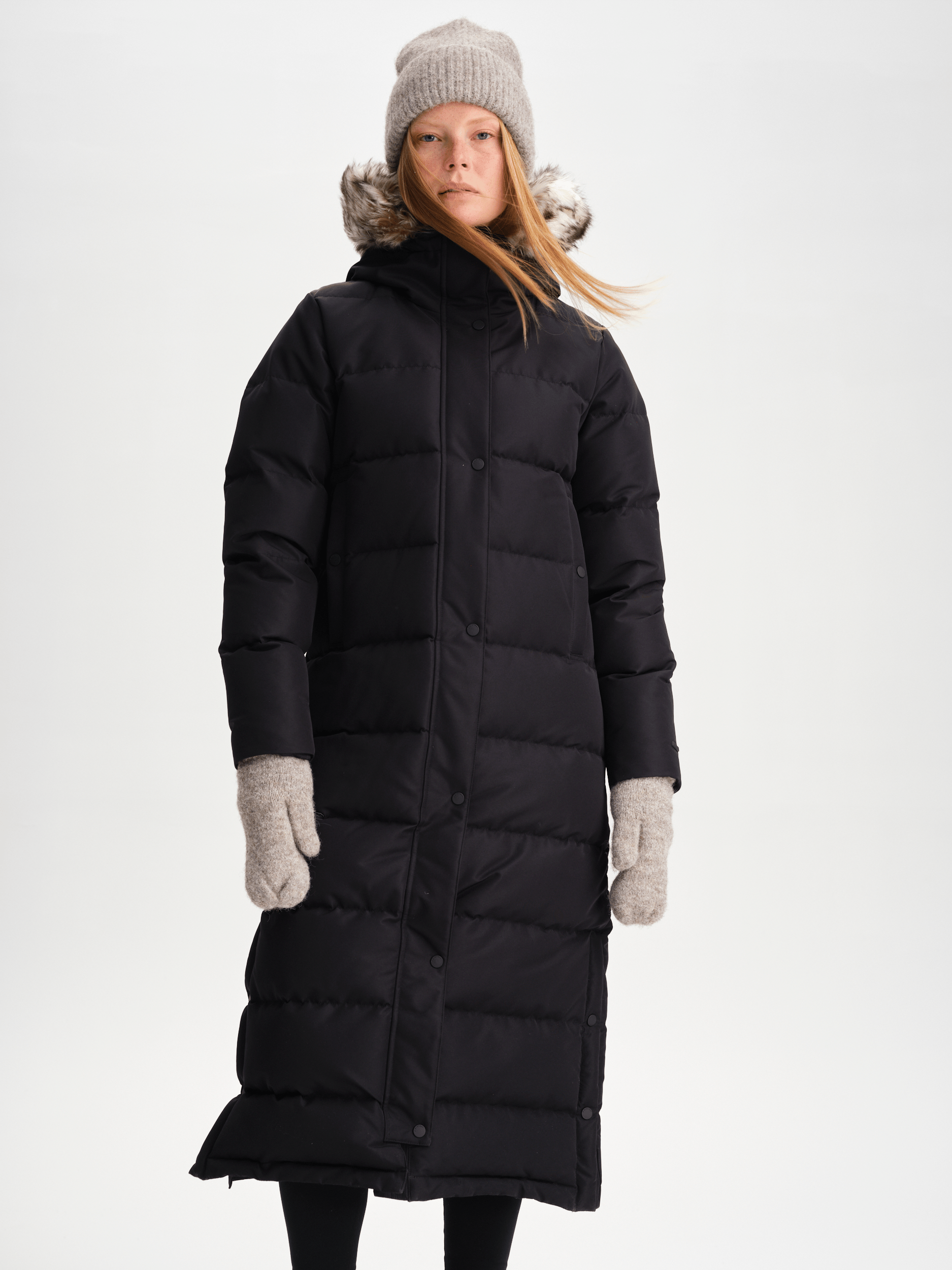 ULTRA LONG DOWN PARKA CZARNA Everest Pikowana Parka
