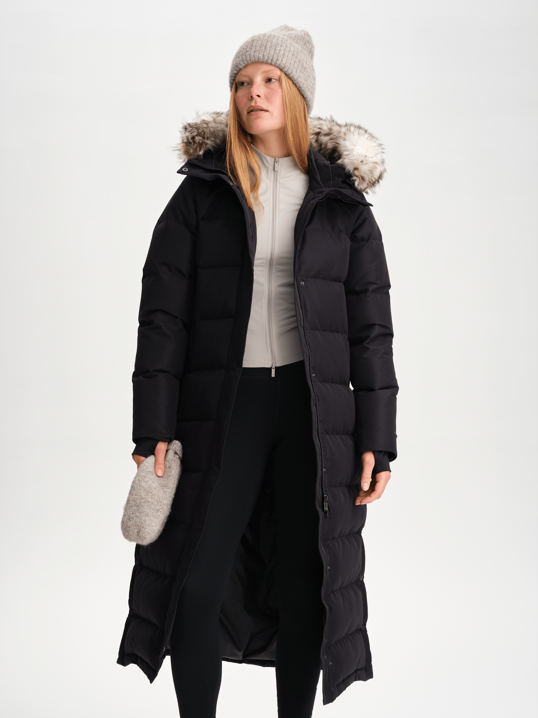 ULTRA LONG DOWN PARKA CZARNA Everest Pikowana Parka