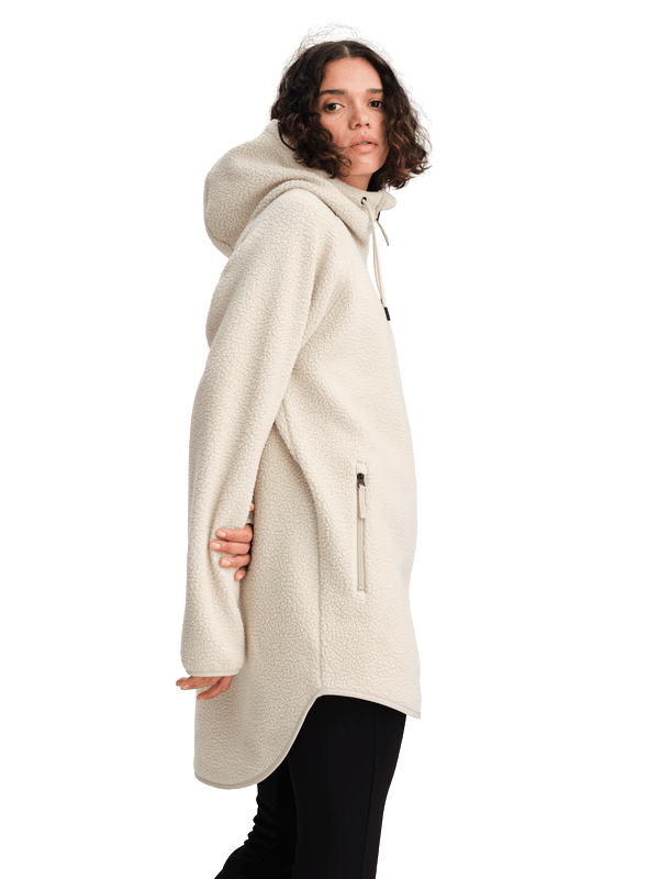 PILE LONG HOOD IVORY BEIGE Everest Second Layer