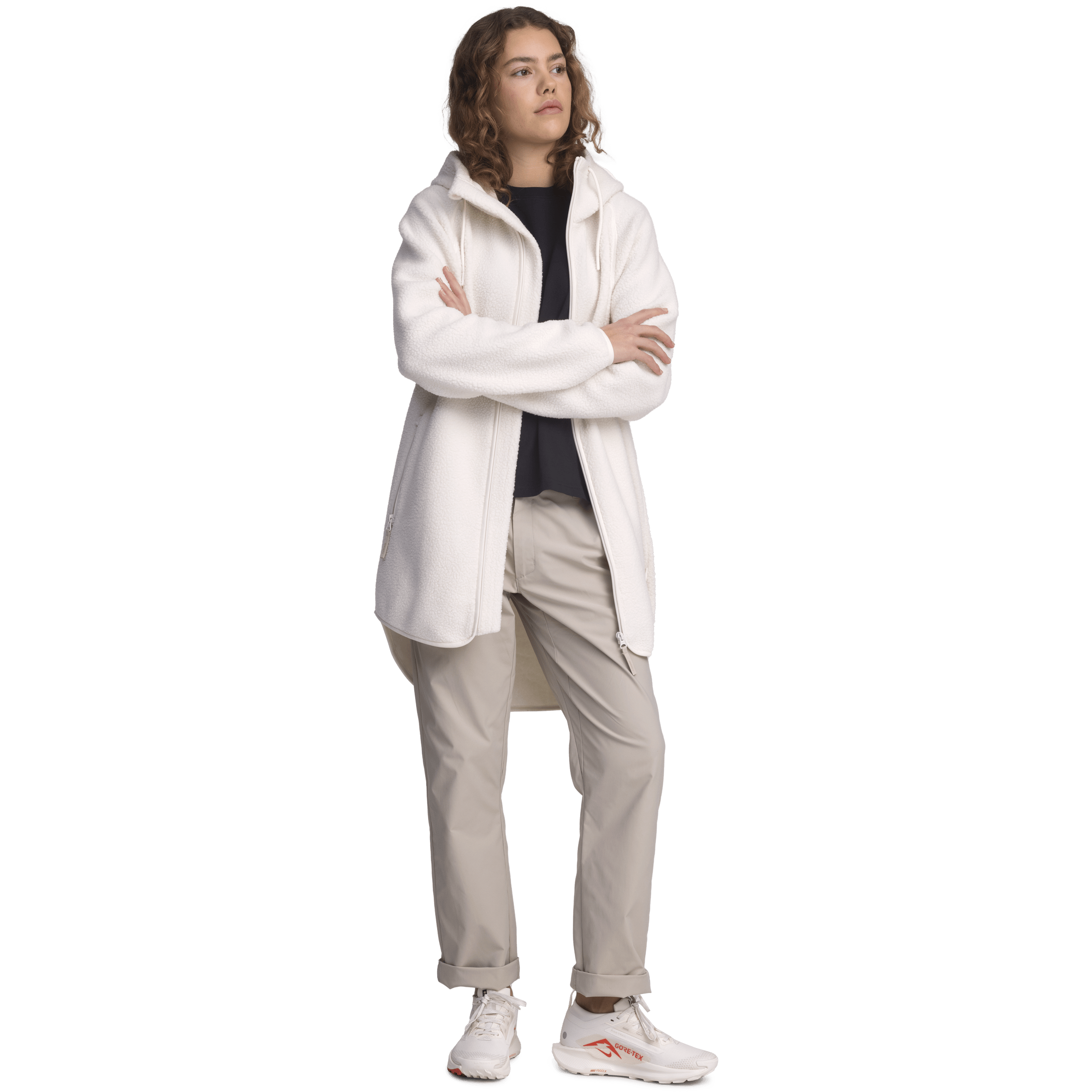 PILE LONG HOOD OFF WHITE Everest Second Layer