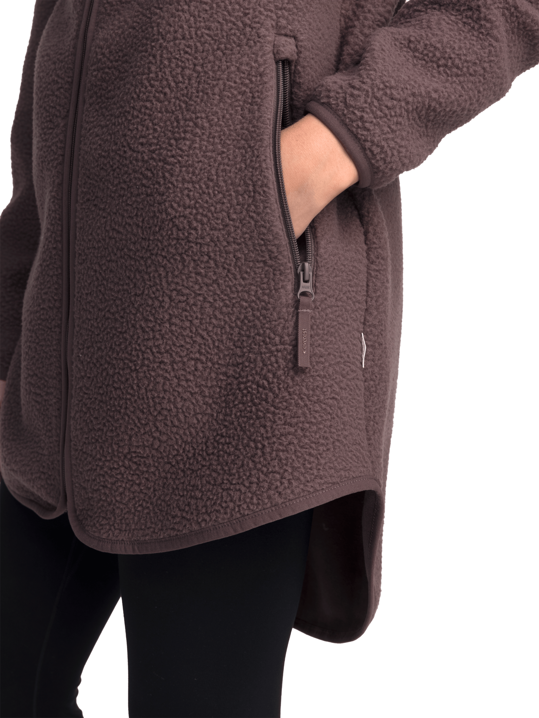 PILE LONG HOOD ASH PURPLE Everest Second Layer