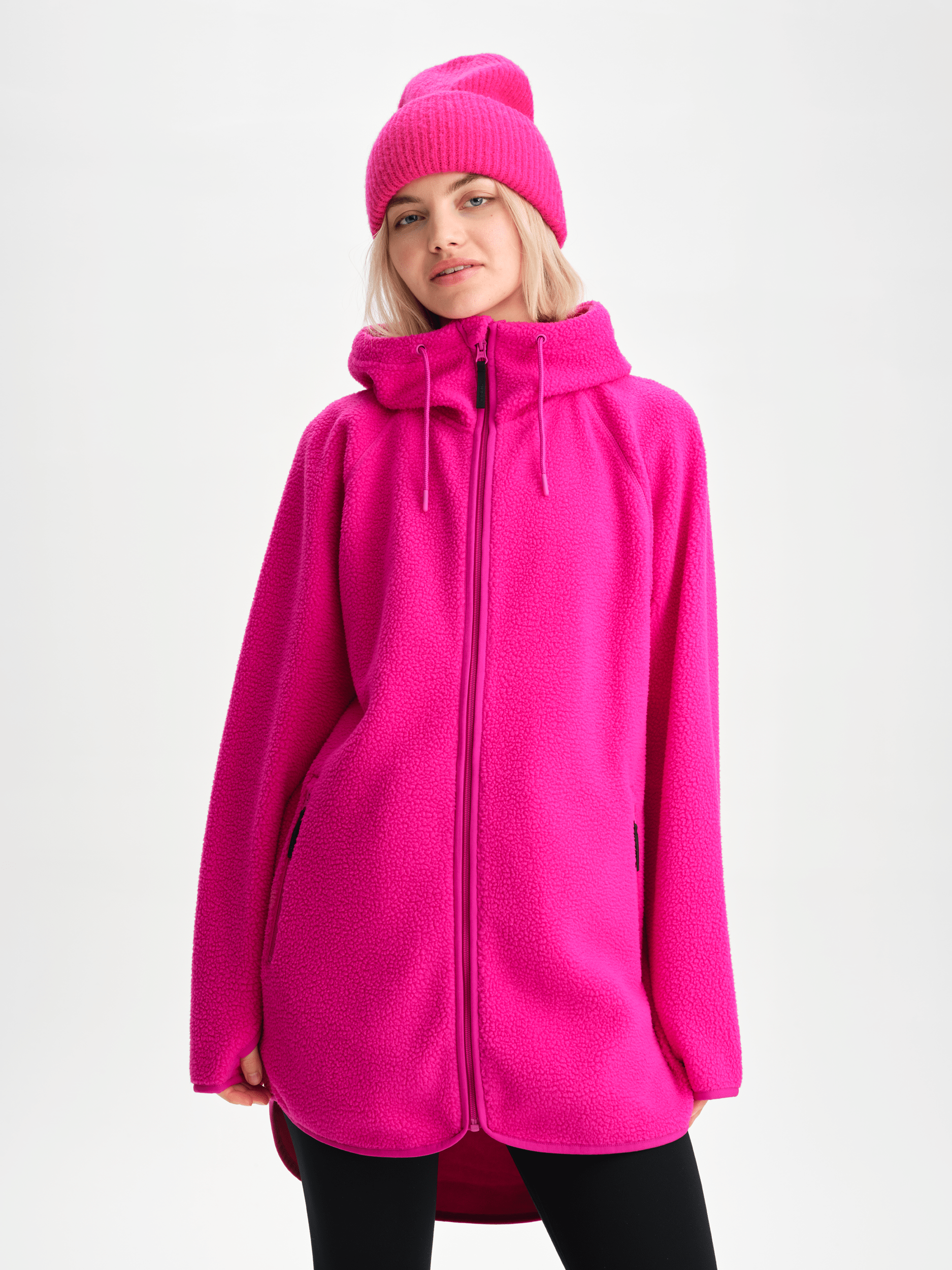 PILE LONG HOOD BRIGHT FUCHSIA Everest Second Layer