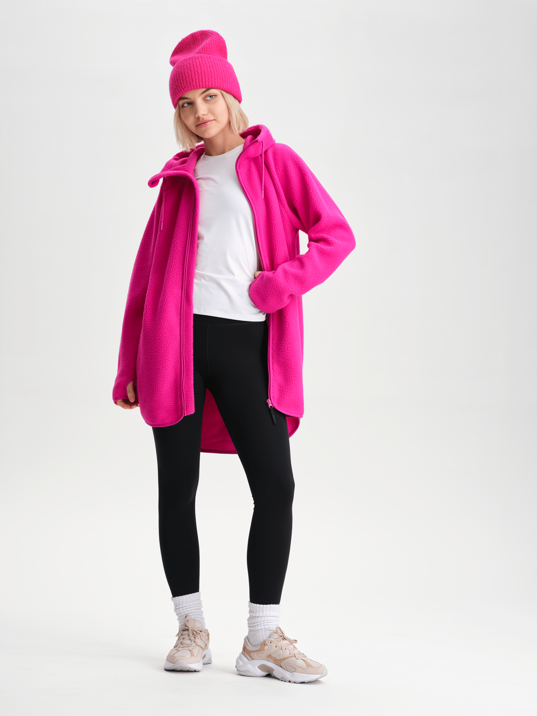 PILE LONG HOOD BRIGHT FUCHSIA Everest Second Layer