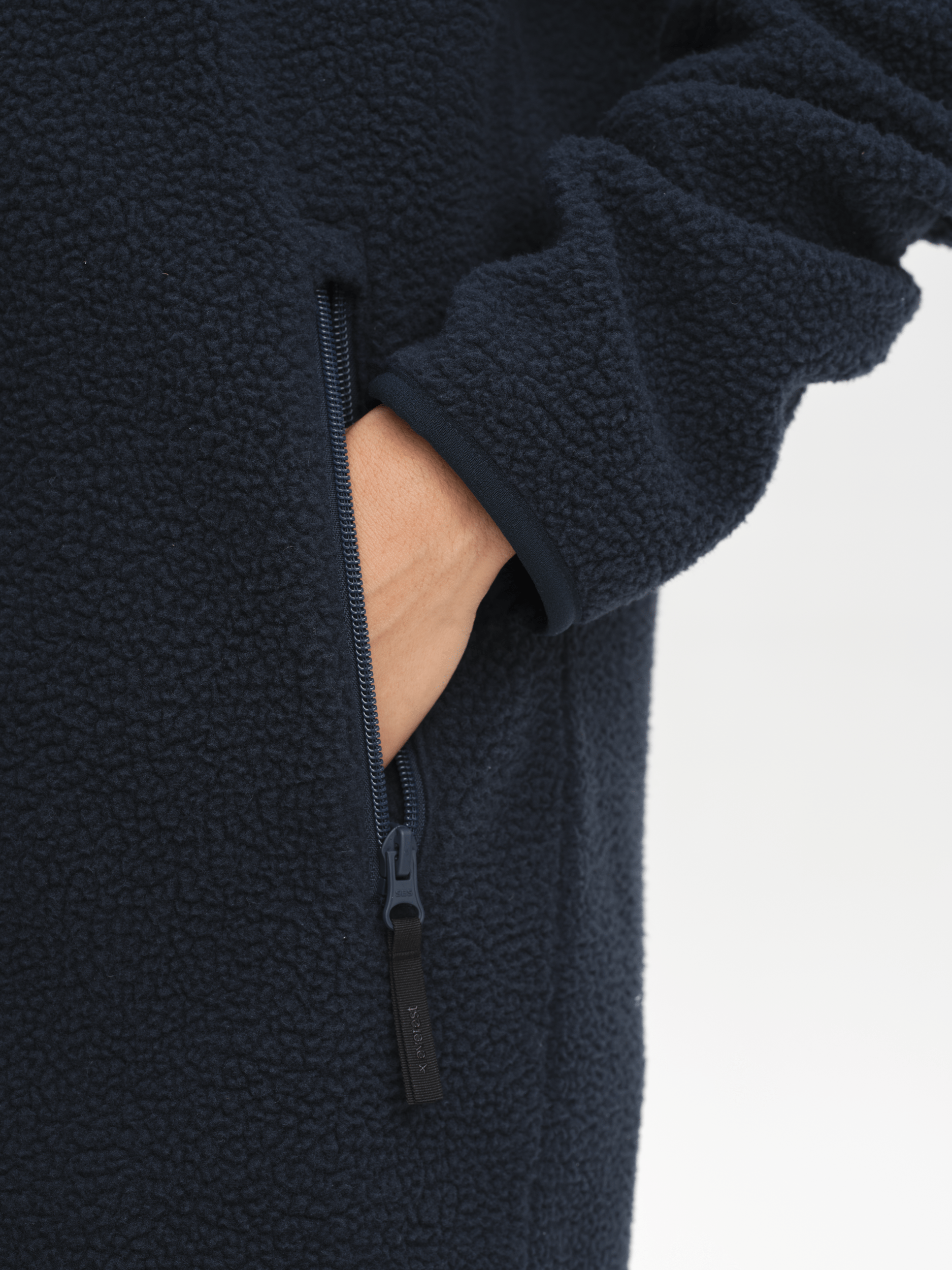 PILE LONG HOOD NAVY Everest Fleece Jumper
