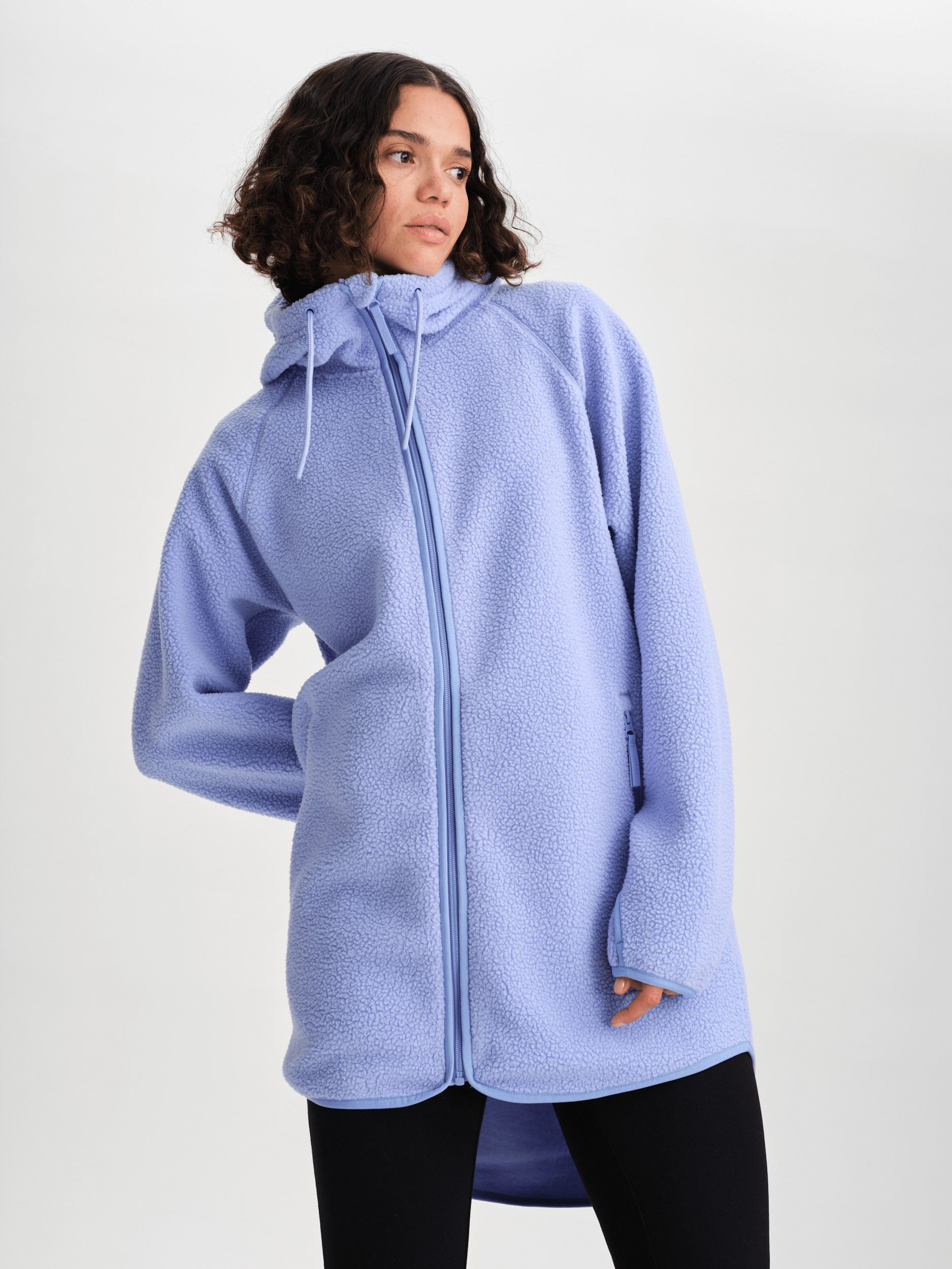 PILE LONG HOOD LIGHT LAVENDEL Everest Fleece Jumper