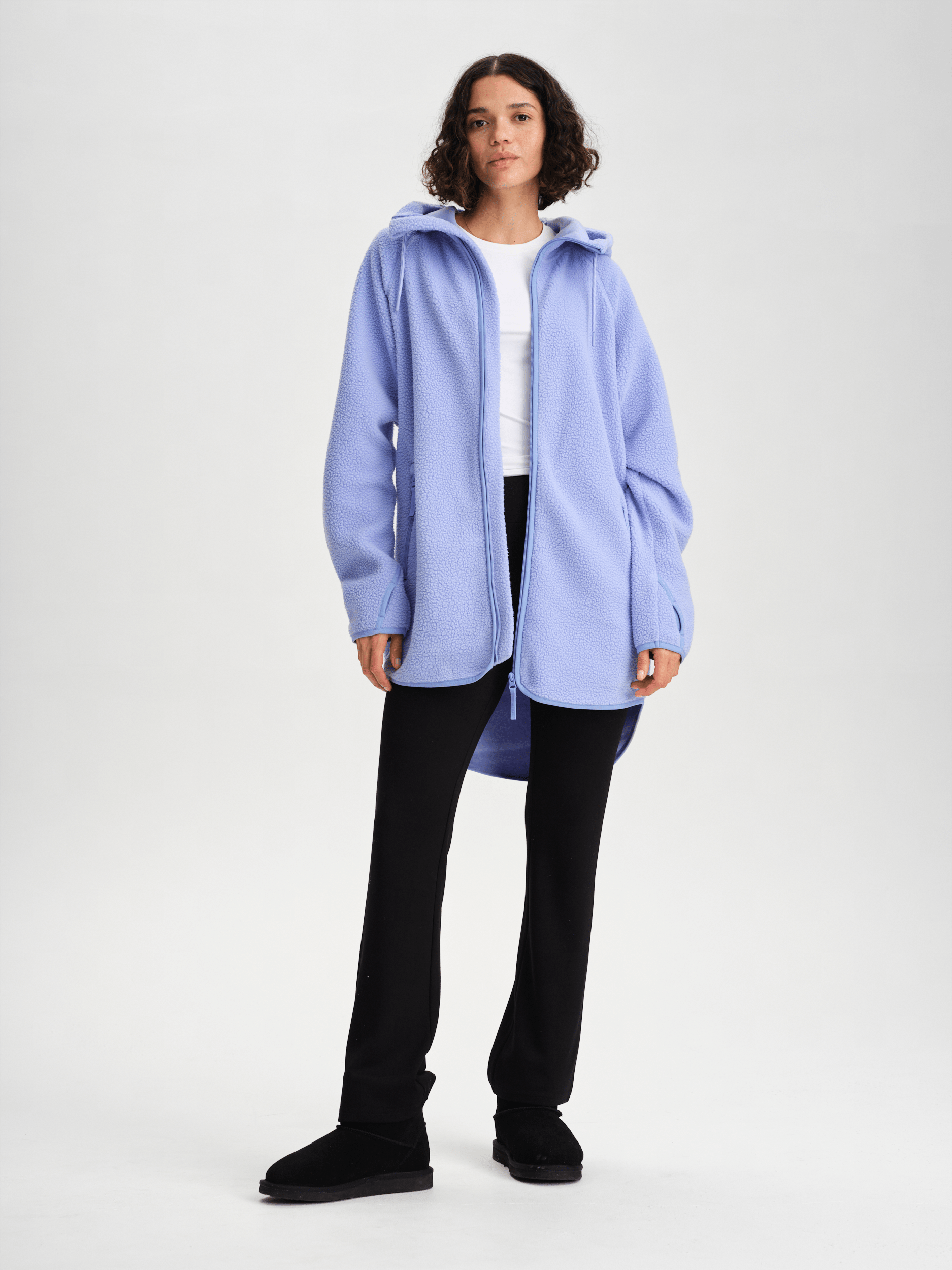 PILE LONG HOOD LIGHT LAVENDEL Everest Fleece Jumper