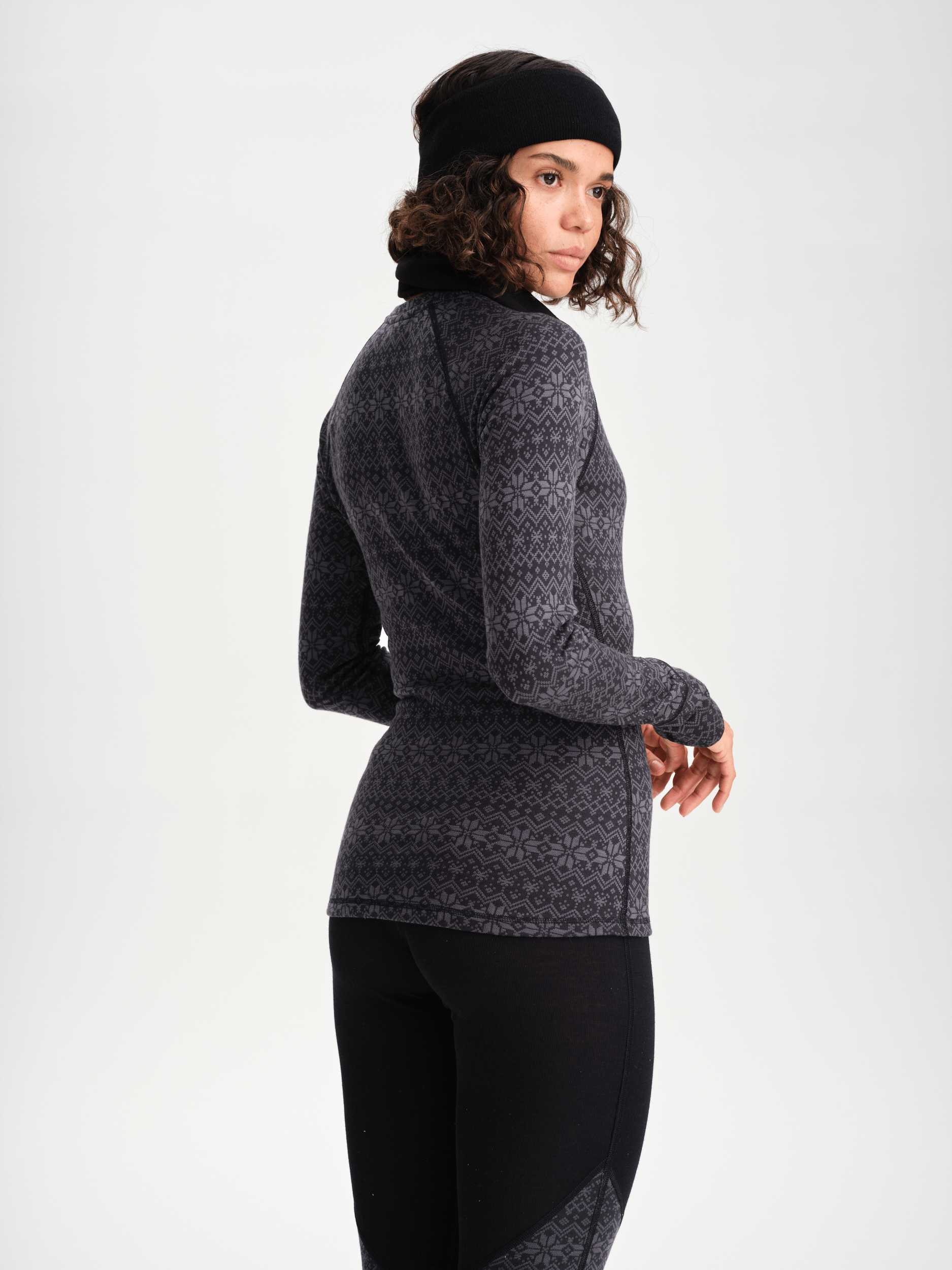 KOSZULKA BAZOWA Z WEŁNY SZARY WZÓR DAMSKA Everest Warstwa bazowa z wełny