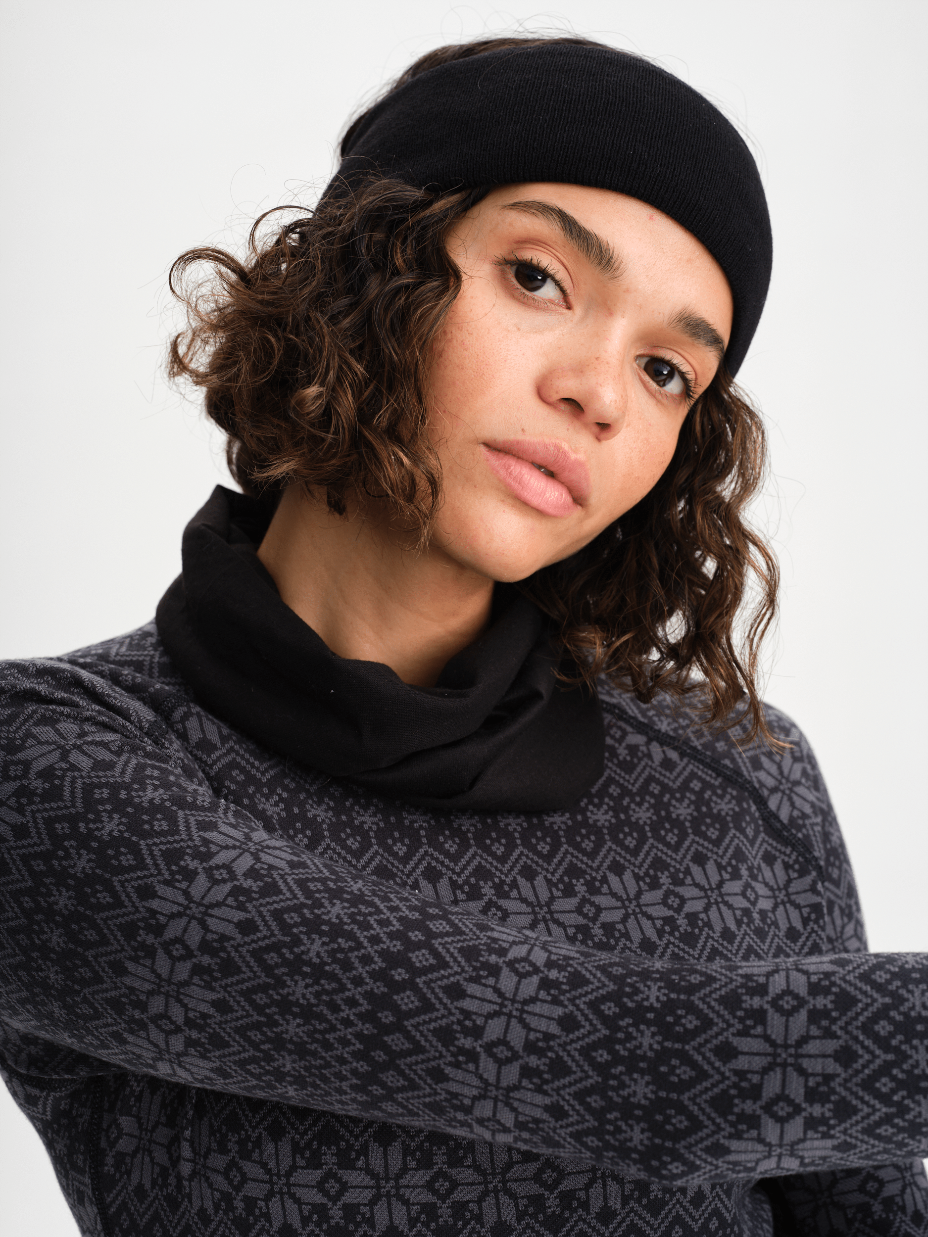 KOSZULKA BAZOWA Z WEŁNY SZARY WZÓR DAMSKA Everest Warstwa bazowa z wełny