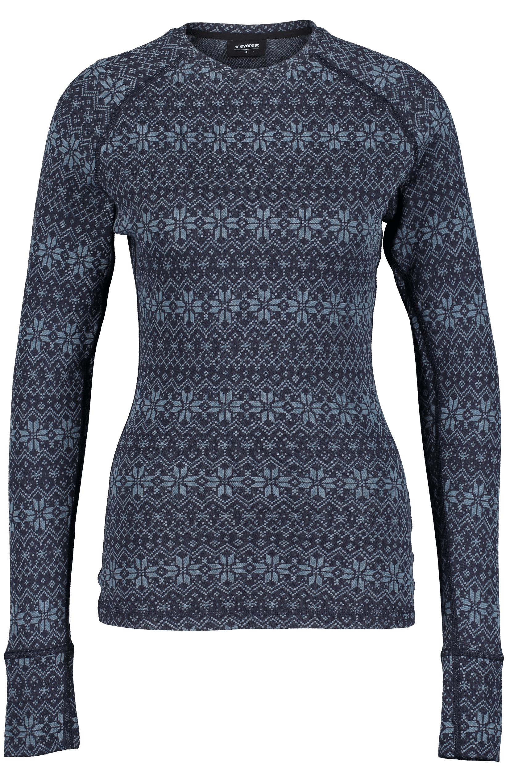 KOSZULKA BAZOWA Z WEŁNY GRANATOWY WZÓR DAMSKA Everest Warstwa bazowa z wełny