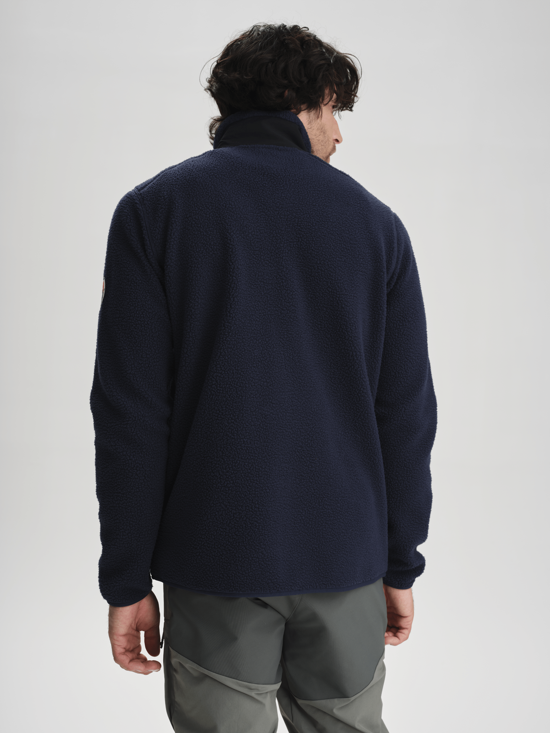 PILE SHIRT RETRO NAVY/SCHWARZ Everest Fleece-Pullover