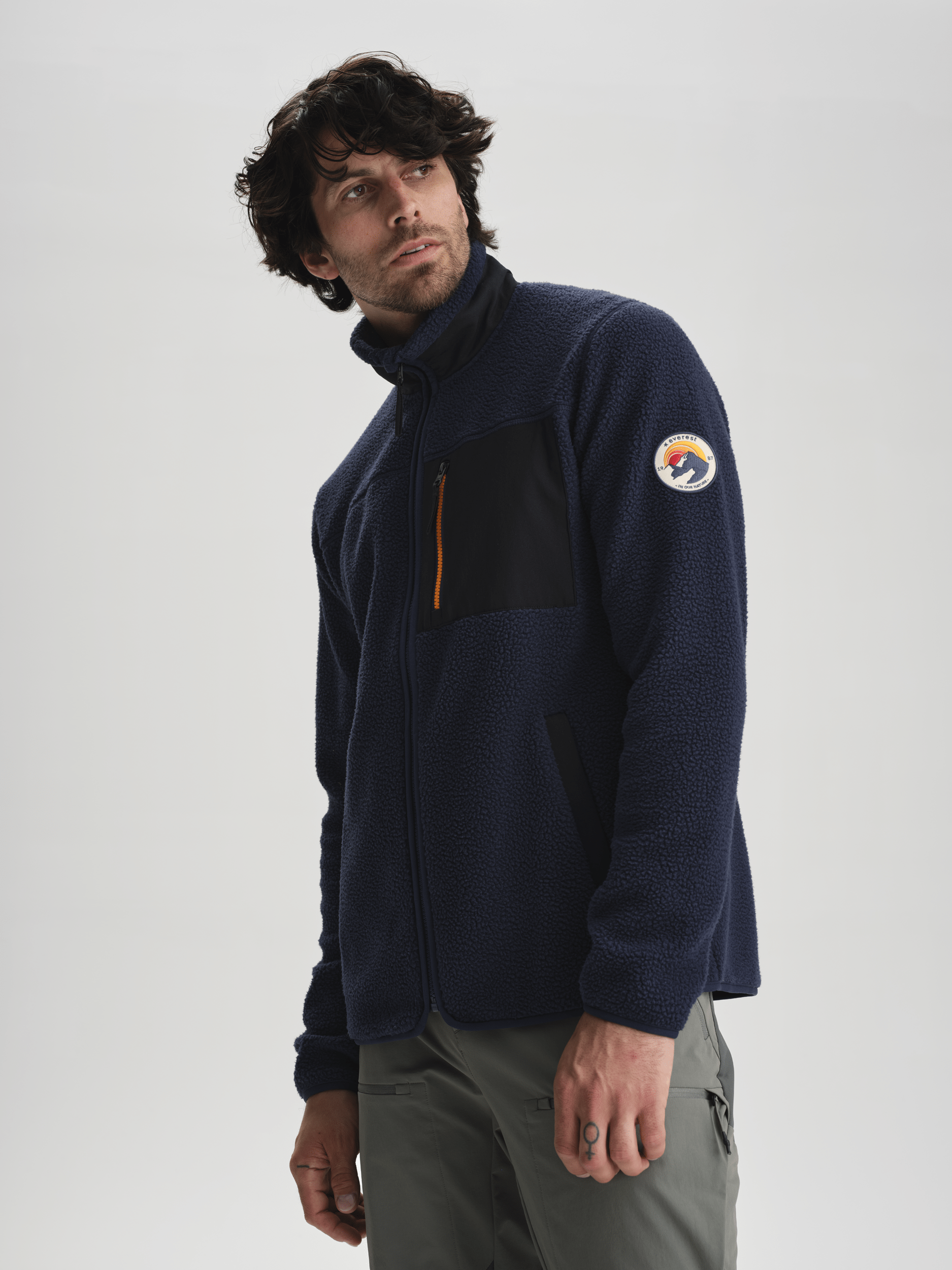 PILE SHIRT RETRO NAVY/BLACK Everest Pile Fleece