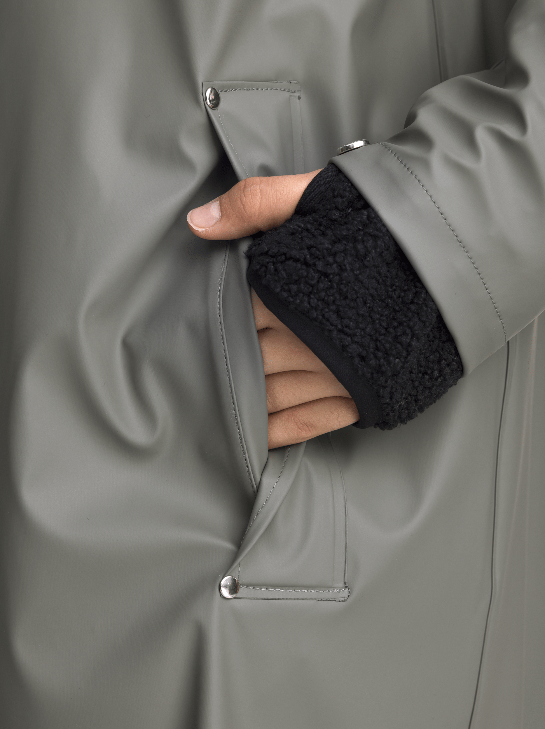 RAIN COAT LONG KHAKI GREY Everest All Weather Coat