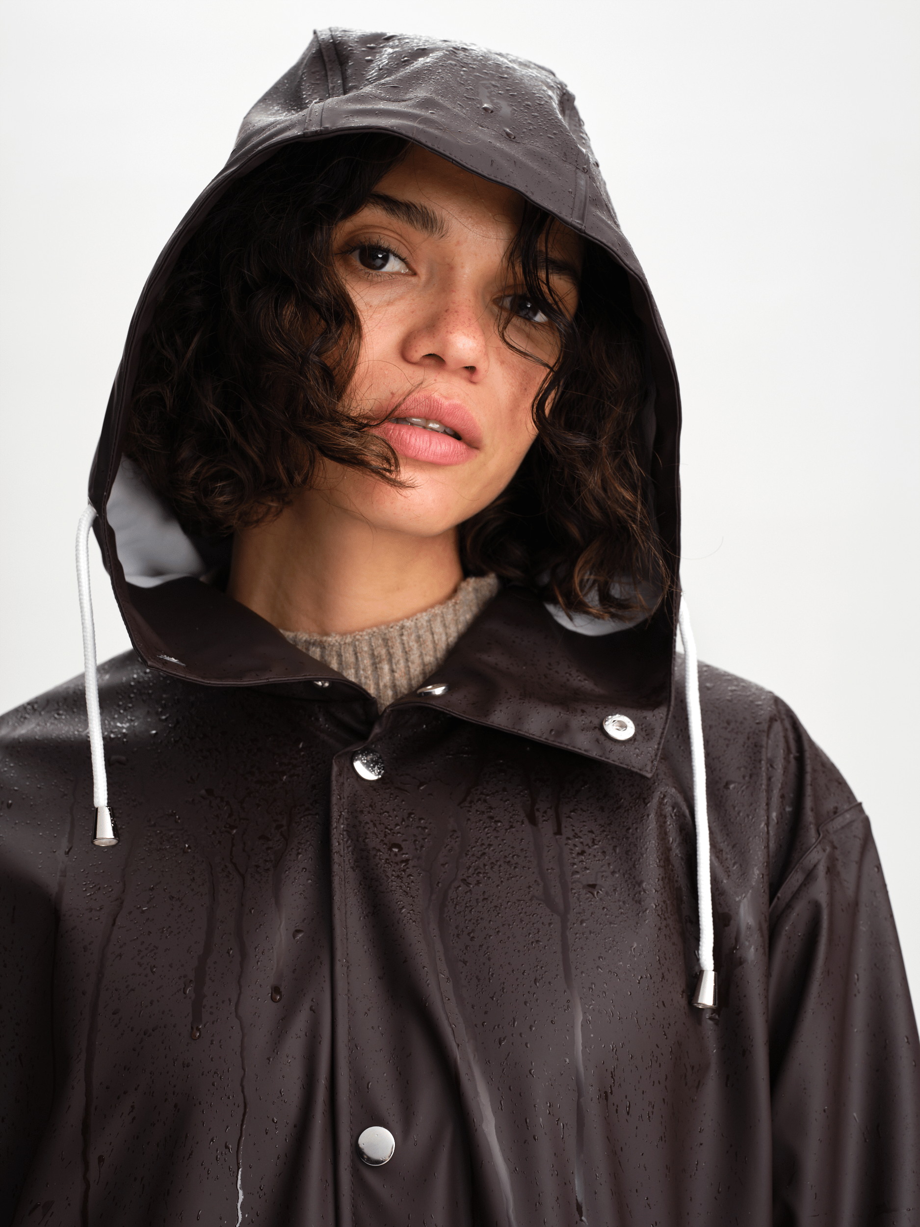 RAIN COAT LONG CACAO BROWN Everest All Weather Coat