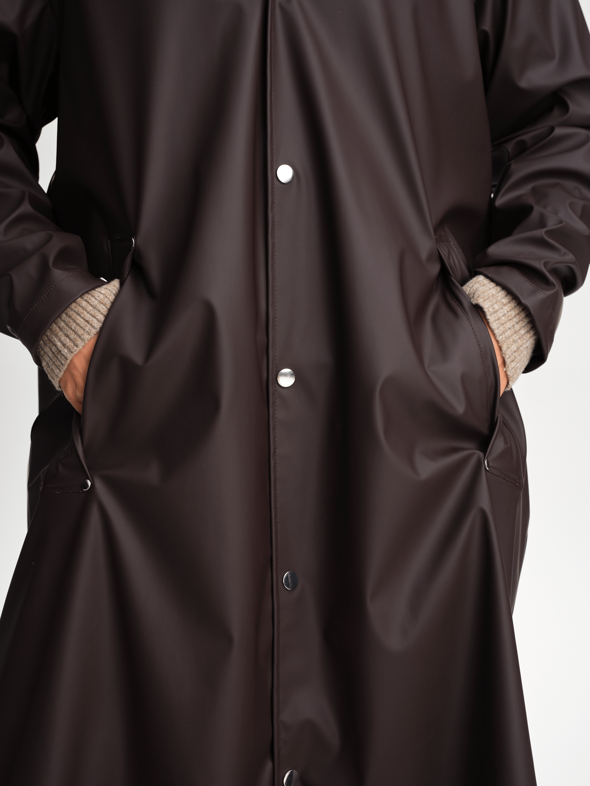 RAIN COAT LONG CACAO BROWN Everest All Weather Coat