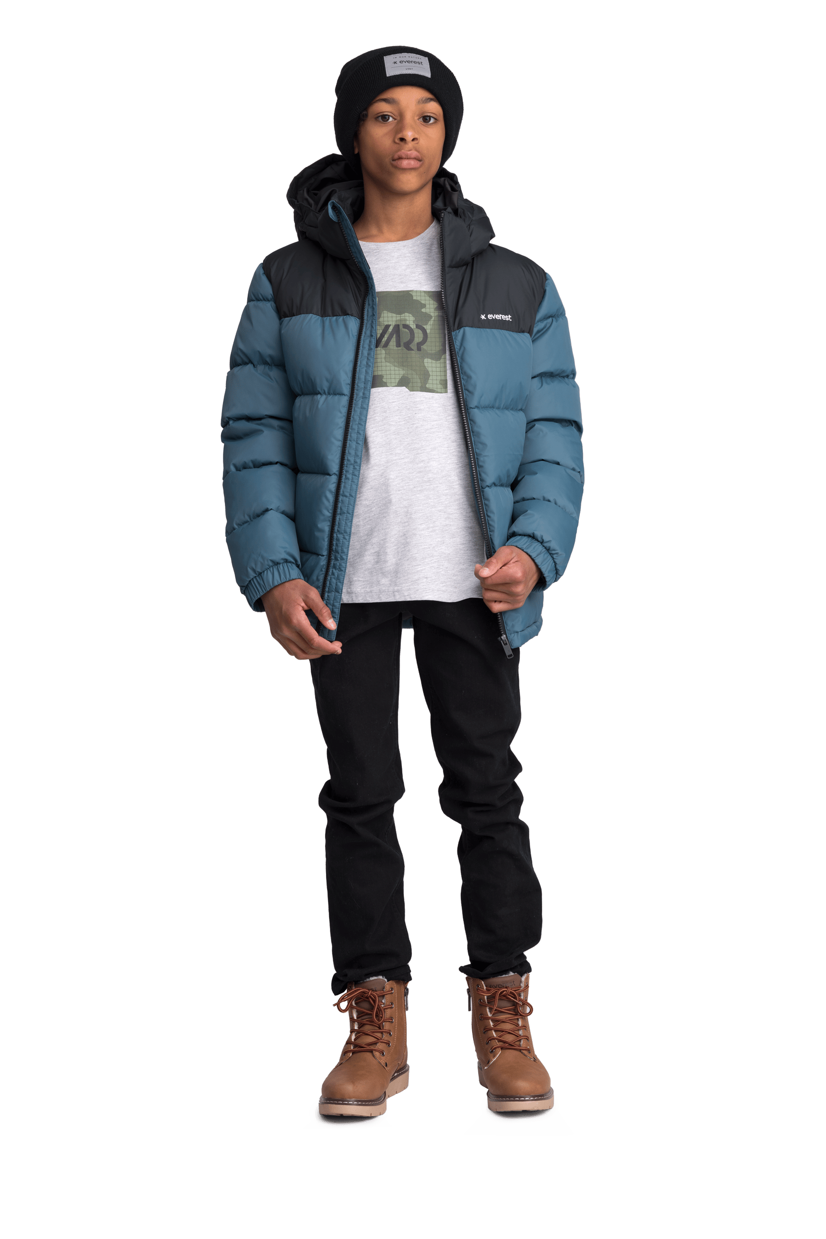 YAZZ JACKE DENIM BLAU/SCHWARZ Everest Gepolsterte Jacke