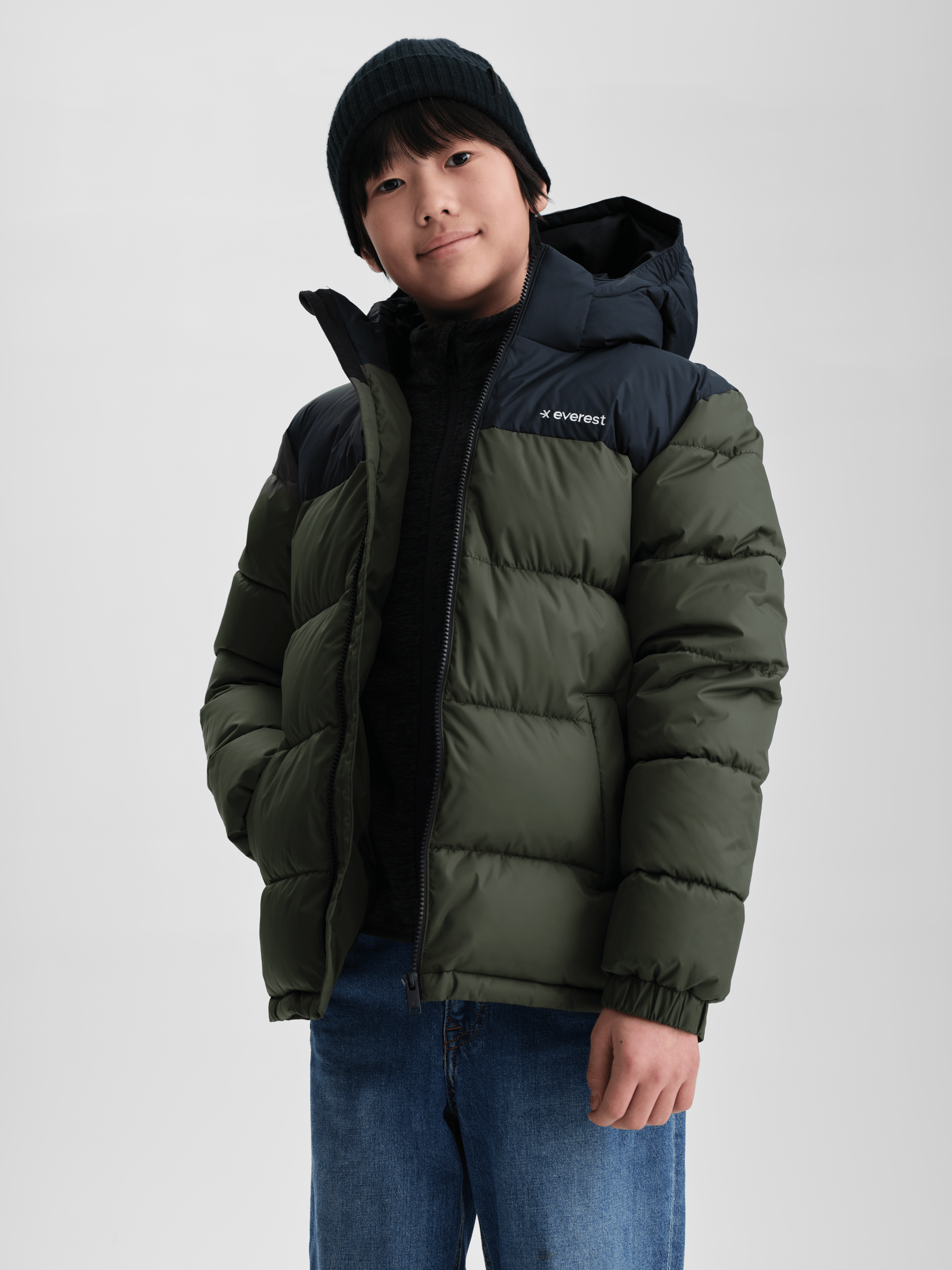 YAZZ KURTKA RICH KHAKI/BLACK Everest Kurtka ocieplana