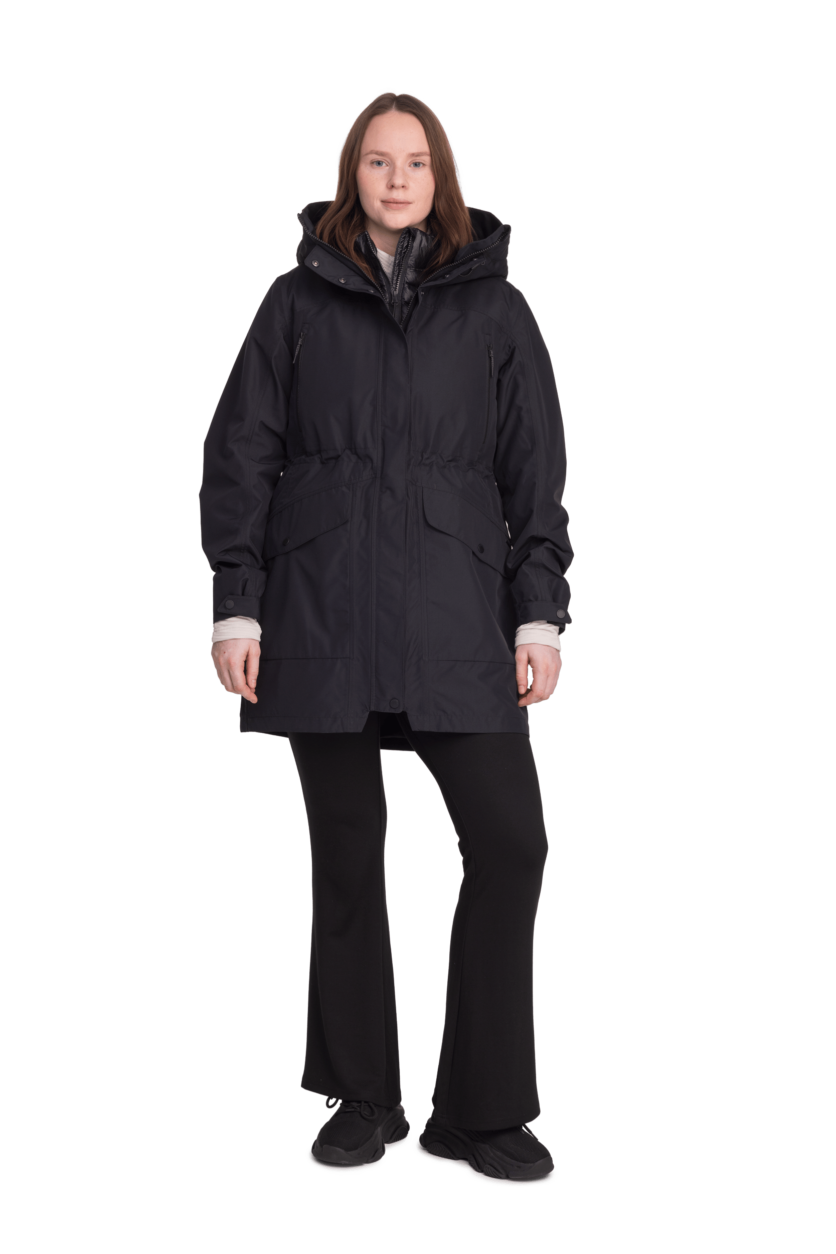 DAMEN FUNKTIONSPARKA SCHWARZ Everest Gefütterter Parka