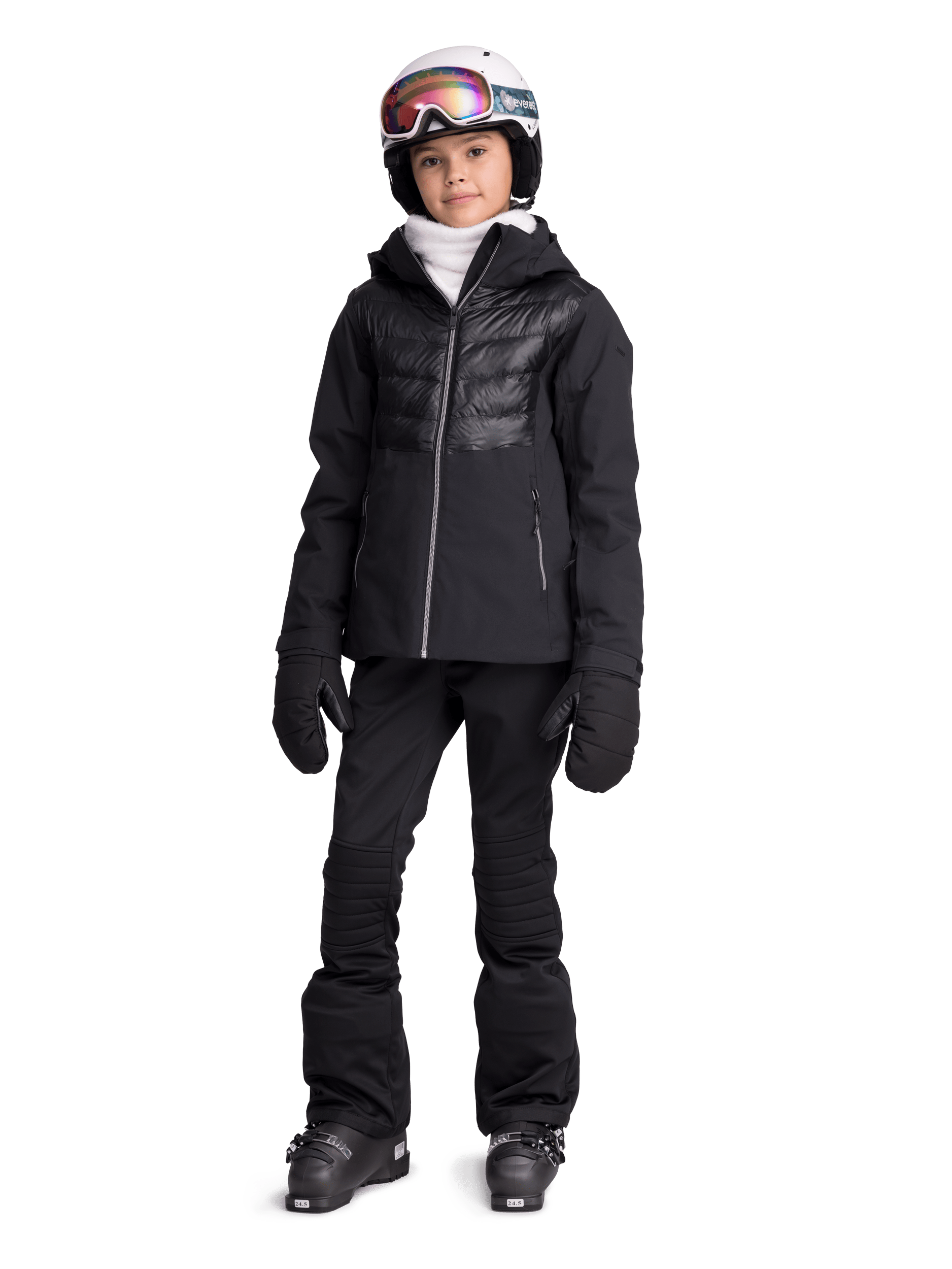FLOW SOFTSHELL JACKET BLACK SHINY Everest Ski & Snowboard Jacket