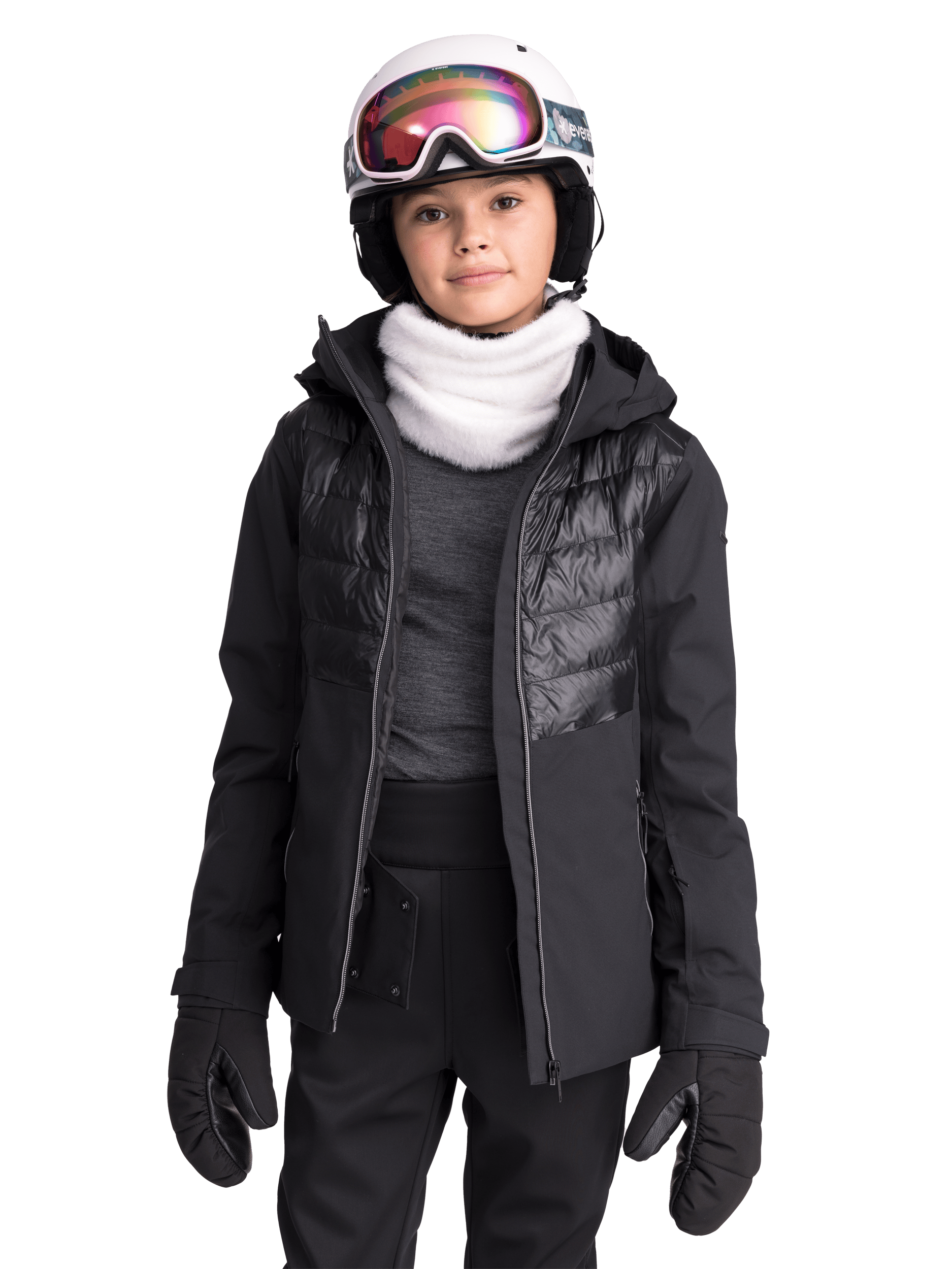 FLOW SOFTSHELL JACKET BLACK SHINY Everest Ski & Snowboard Jacket