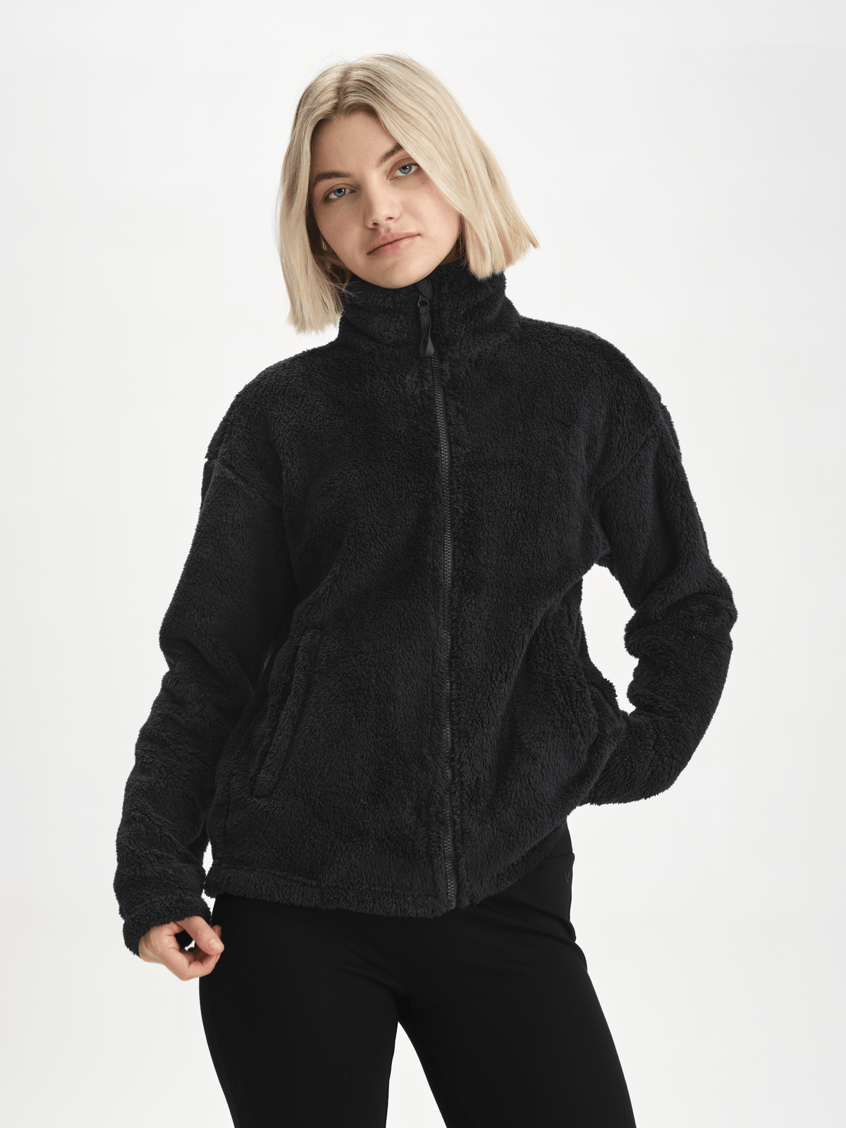 KUSCHELIGE FLEECEJACKE SCHWARZ Damen