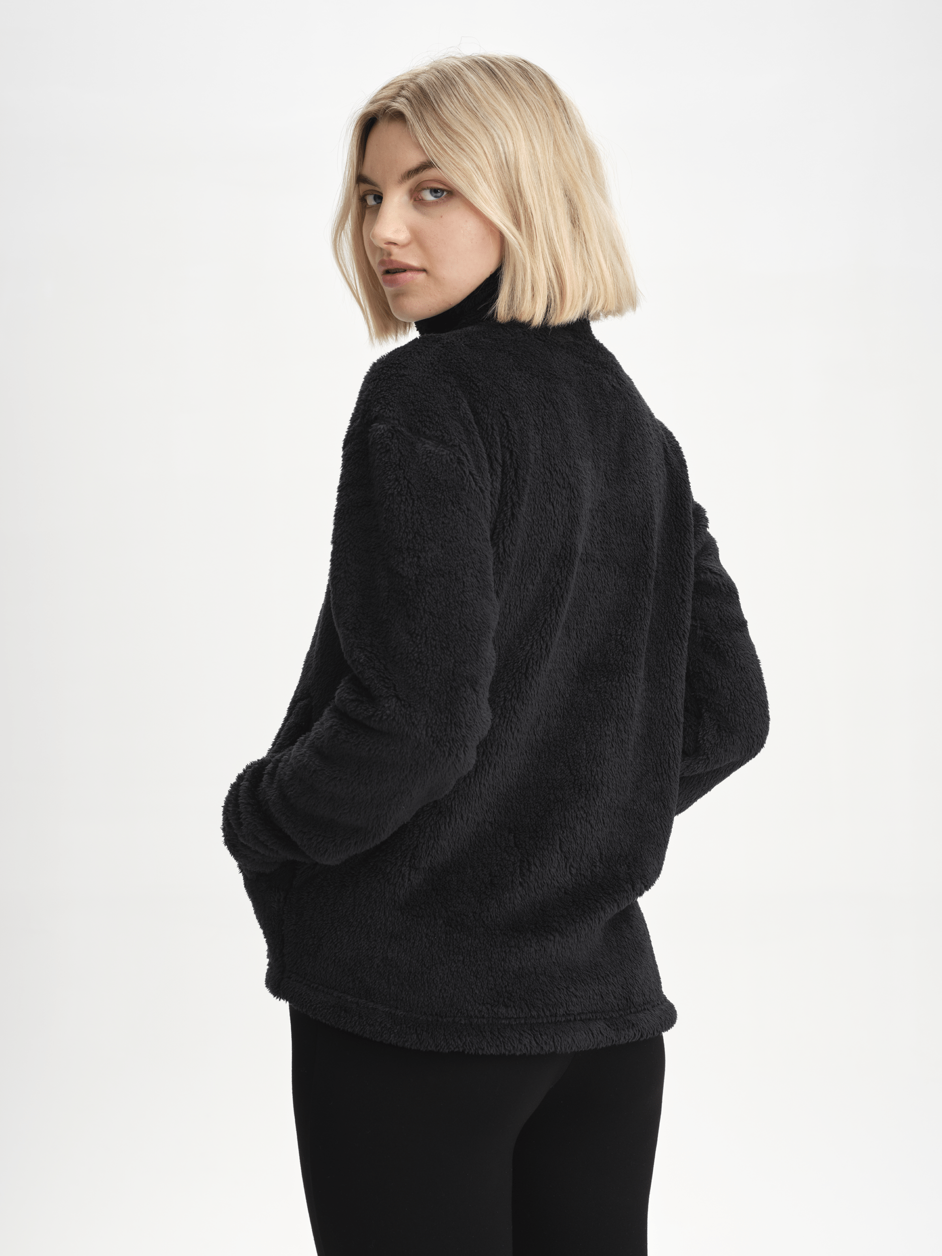 COZY PILE JACKET BLACK WOMEN Everest Pile Fleece