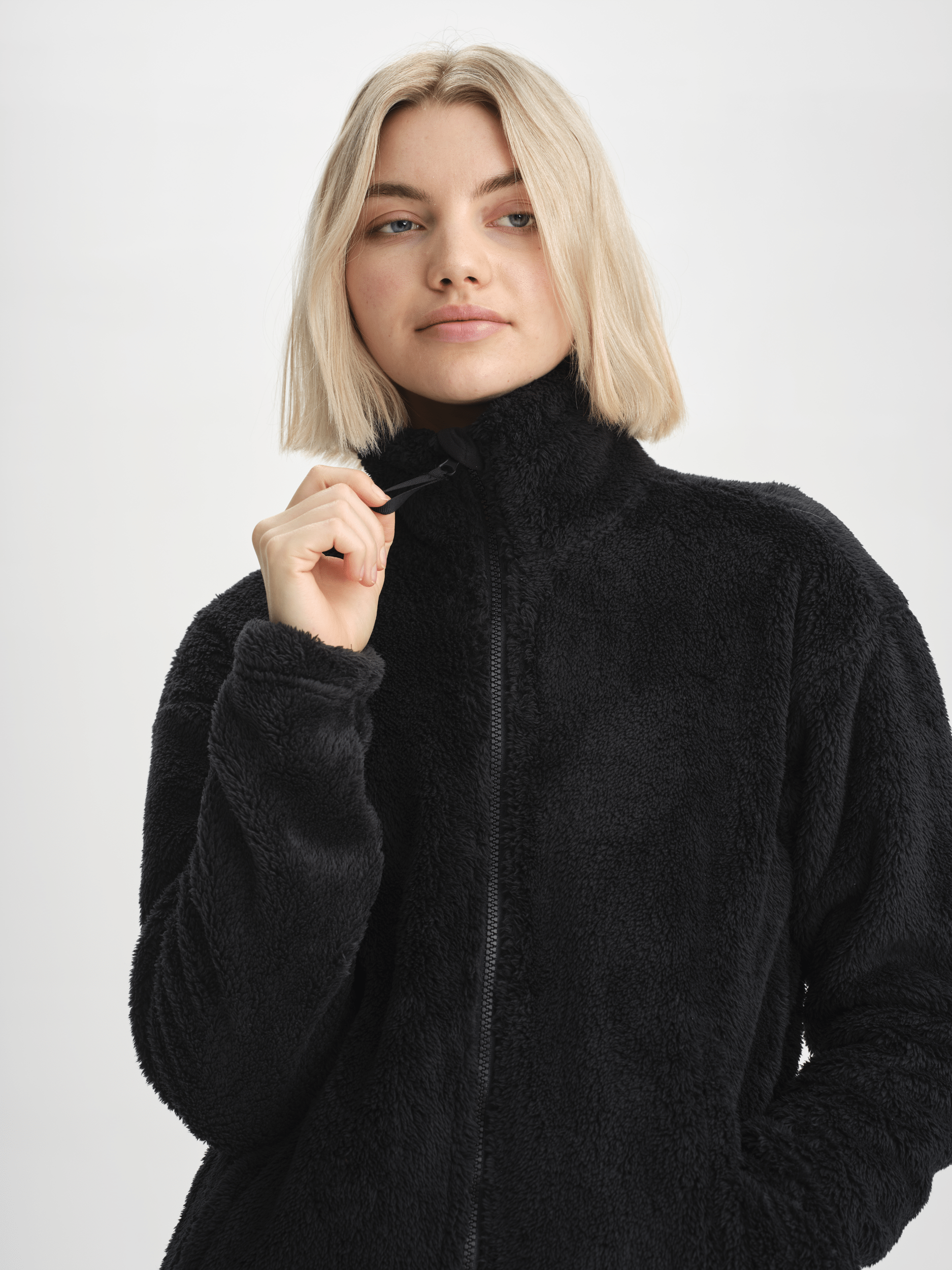 COZY PILE JACKET BLACK WOMEN Everest Pile Fleece