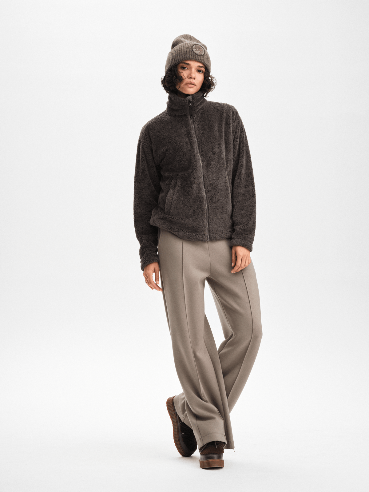 COZY PILE JACKET PLUM SLATE Everest Pile Fleece