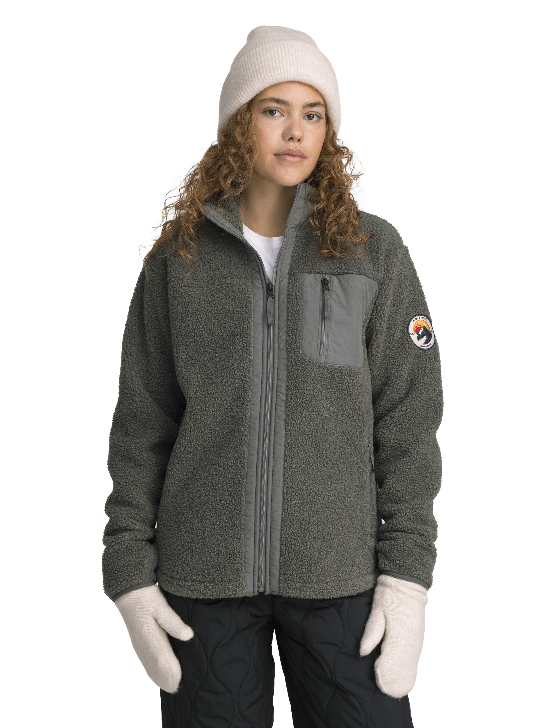 WILA PILE SHIRT KHAKI GREY Everest Pile Fleece