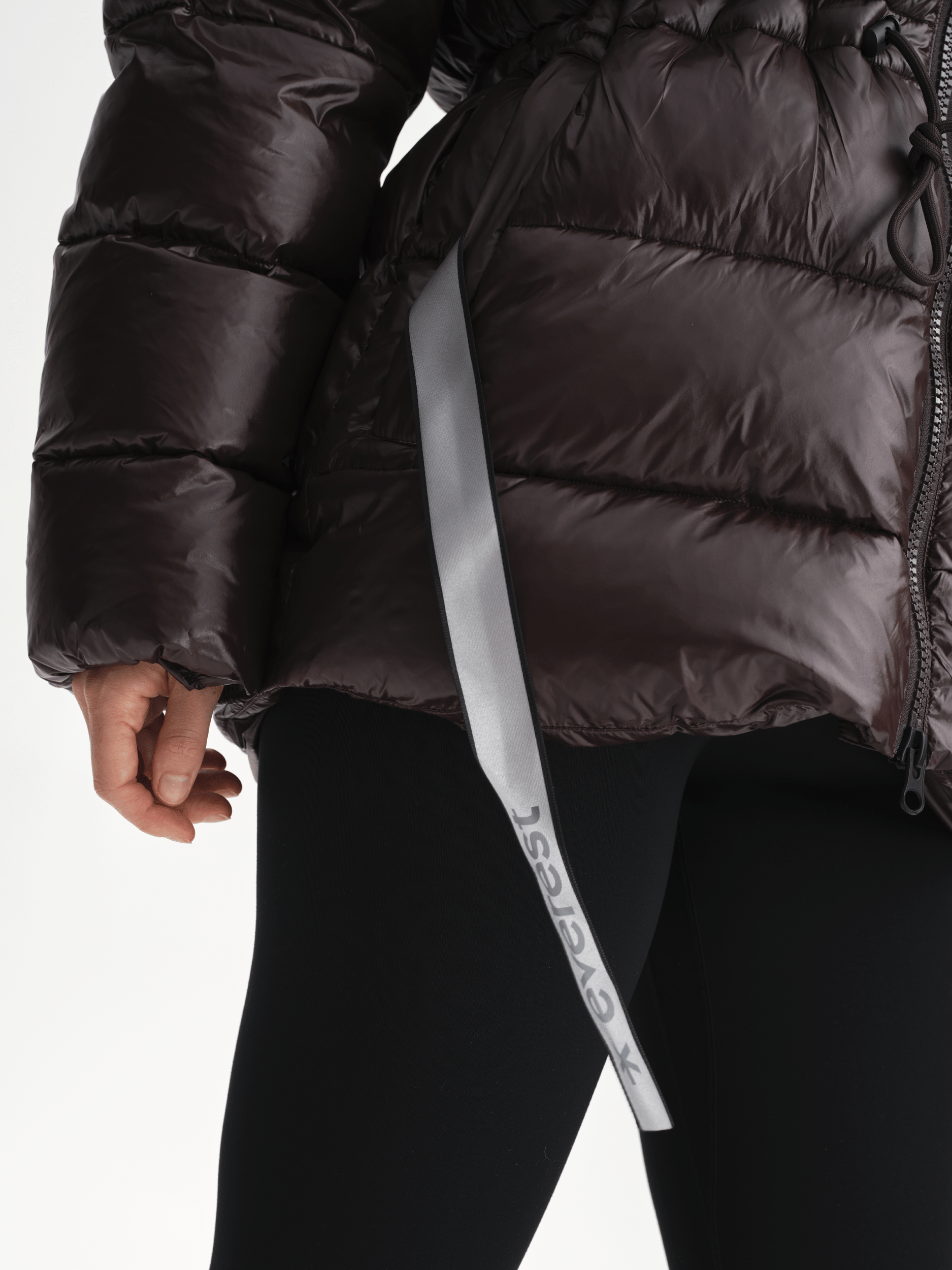 GAMILA MID KURTKA BŁYSZCZĄCA BRĄZOWA Everest Pikowana Parka