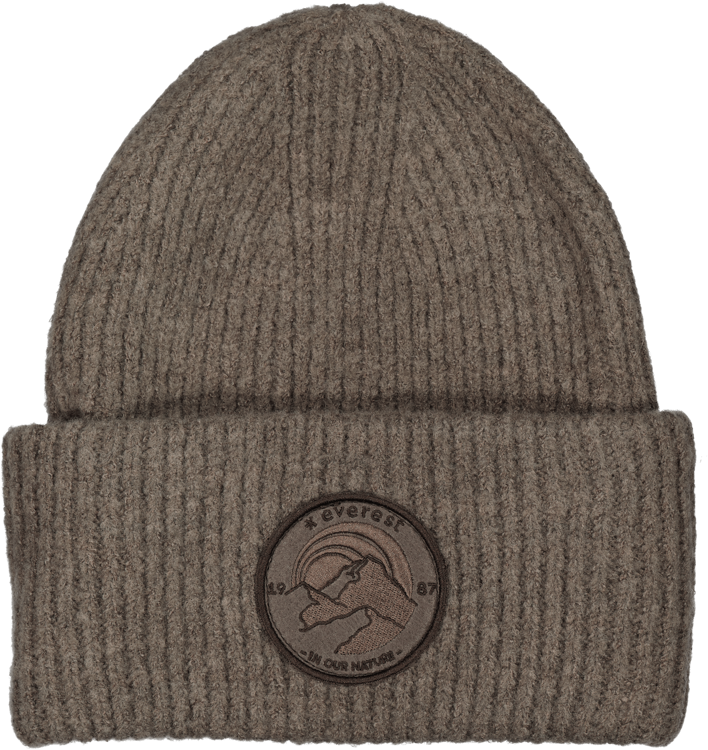 HEAVY KNIT BADGE BEANIE ASH PURPLE Everest Beanie