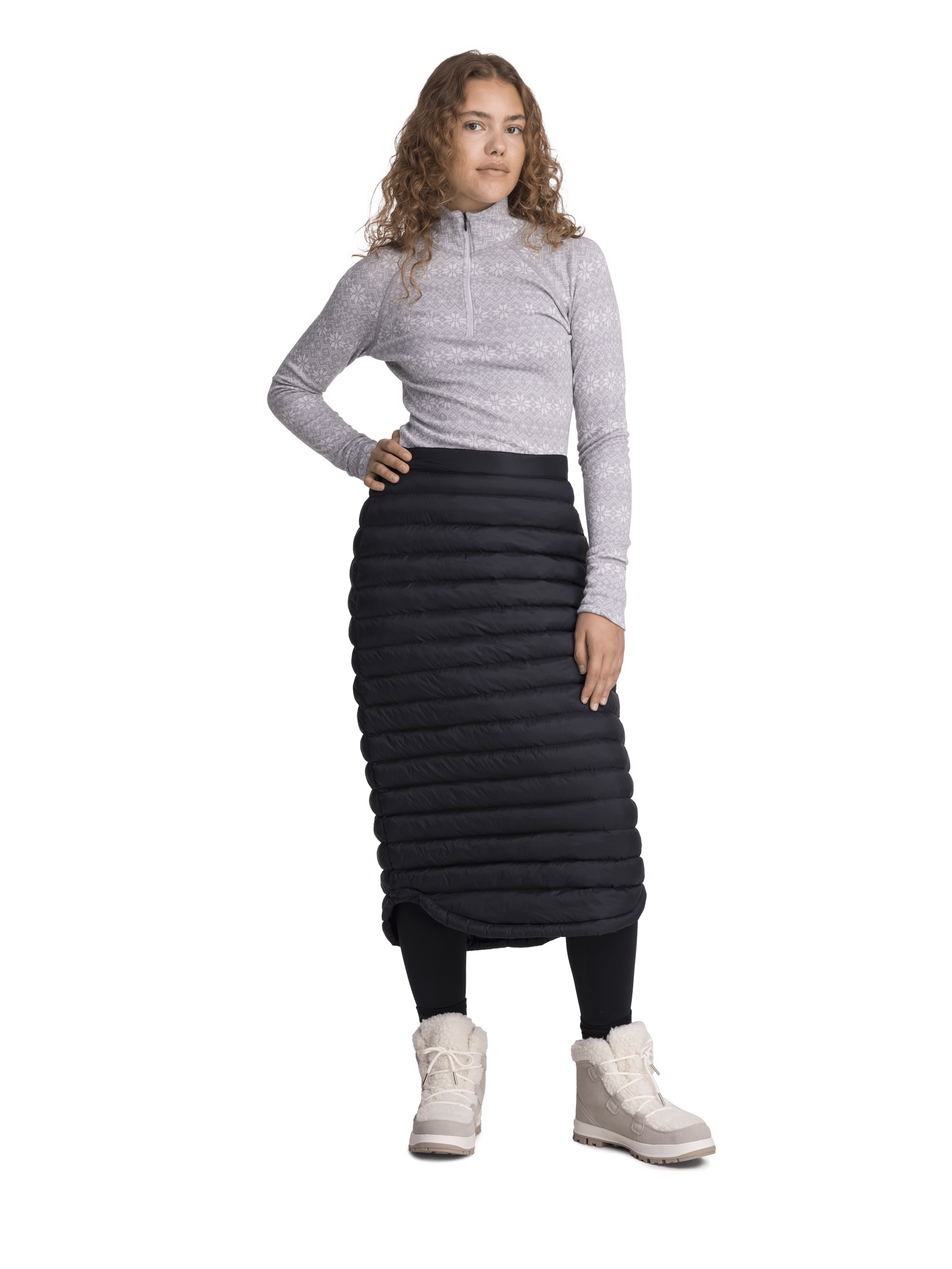 LONG QUILT SKIRT BLACK Everest Padded Skirt