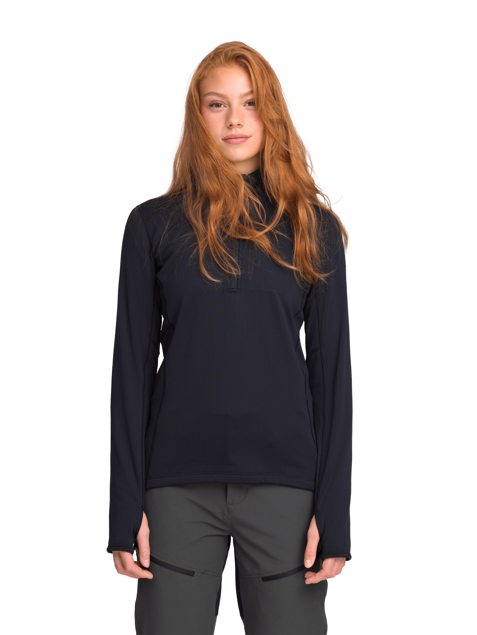 Strukturierte Quarter-Zip-Jacke Schwarz Everest Second Layer Shirt