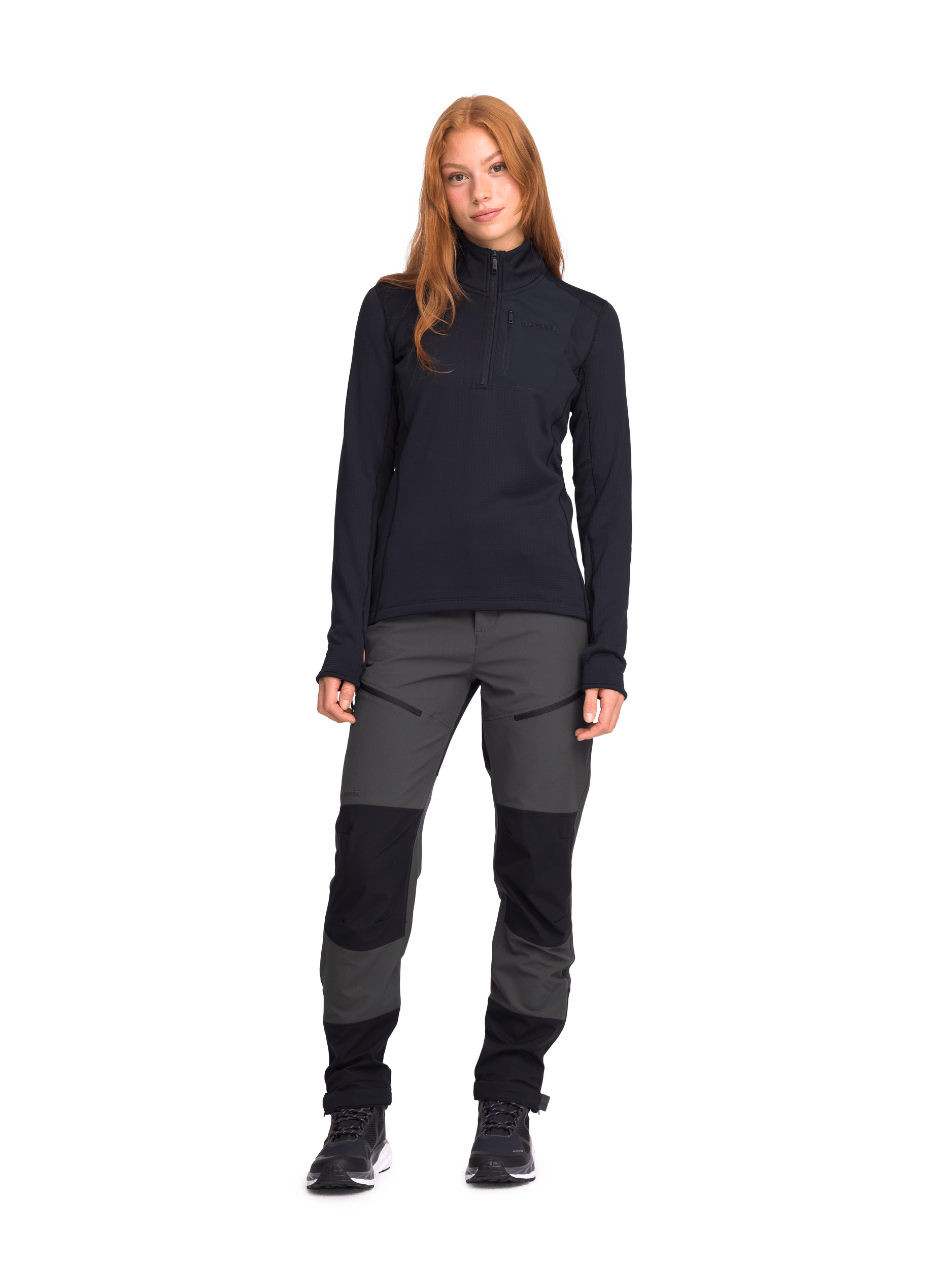 Strukturierte Quarter-Zip-Jacke Schwarz Everest Second Layer Shirt