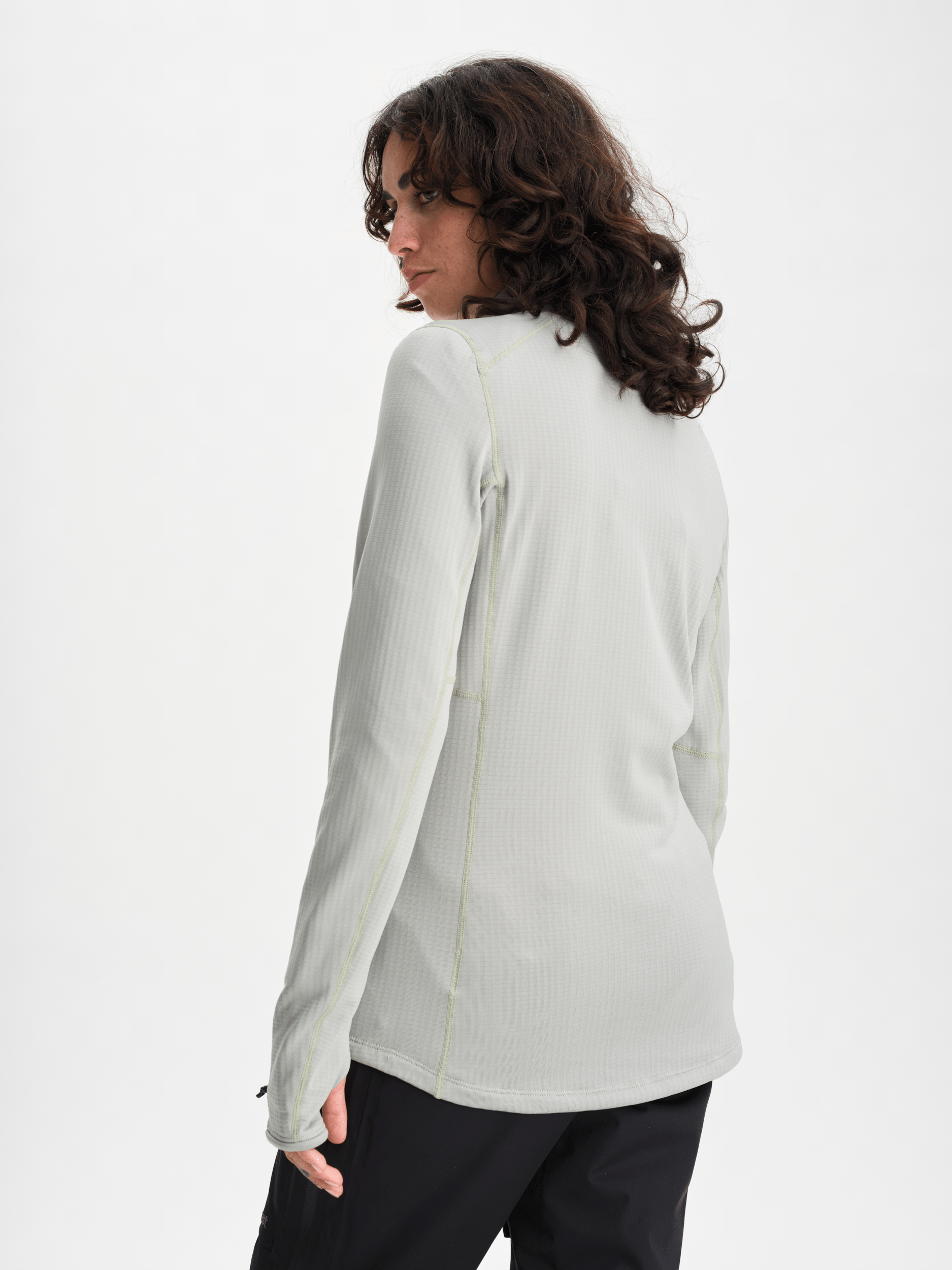 Strukturierte Quarter-Zip-Jacke Sage Mist Everest Second Layer Shirt