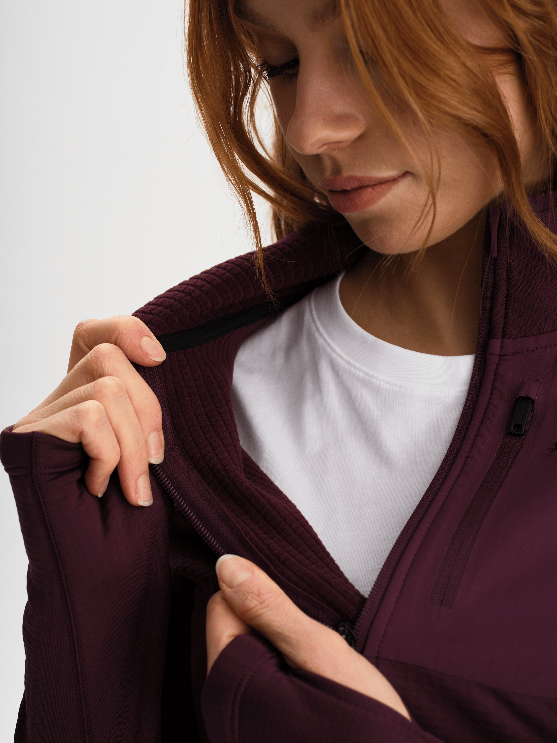 STRUKTURIERTE QUARTER-ZIP-JACKE MAUVE WINE Everest Second Layer Shirt