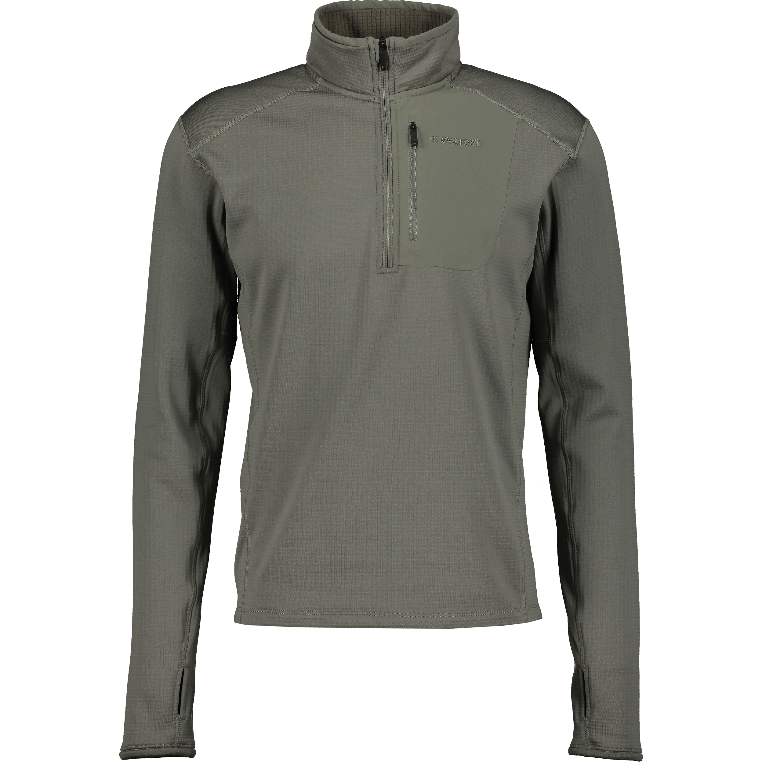 STRUKTURZOWANY SWETER Z ZAMKIEM DO POŁOWY W ZIELONYM KOLORZE Everest Druga warstwa z kapturem