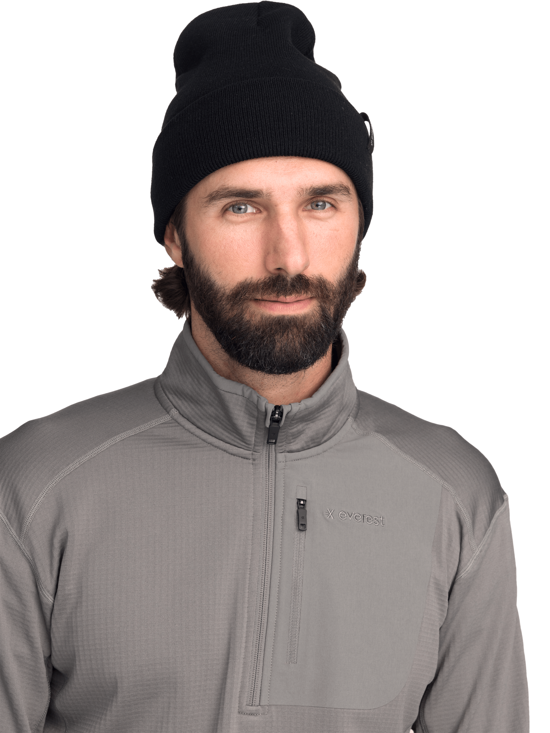 STRUKTURZOWANY SWETER Z ZAMKIEM DO POŁOWY W ZIELONYM KOLORZE Everest Druga warstwa z kapturem