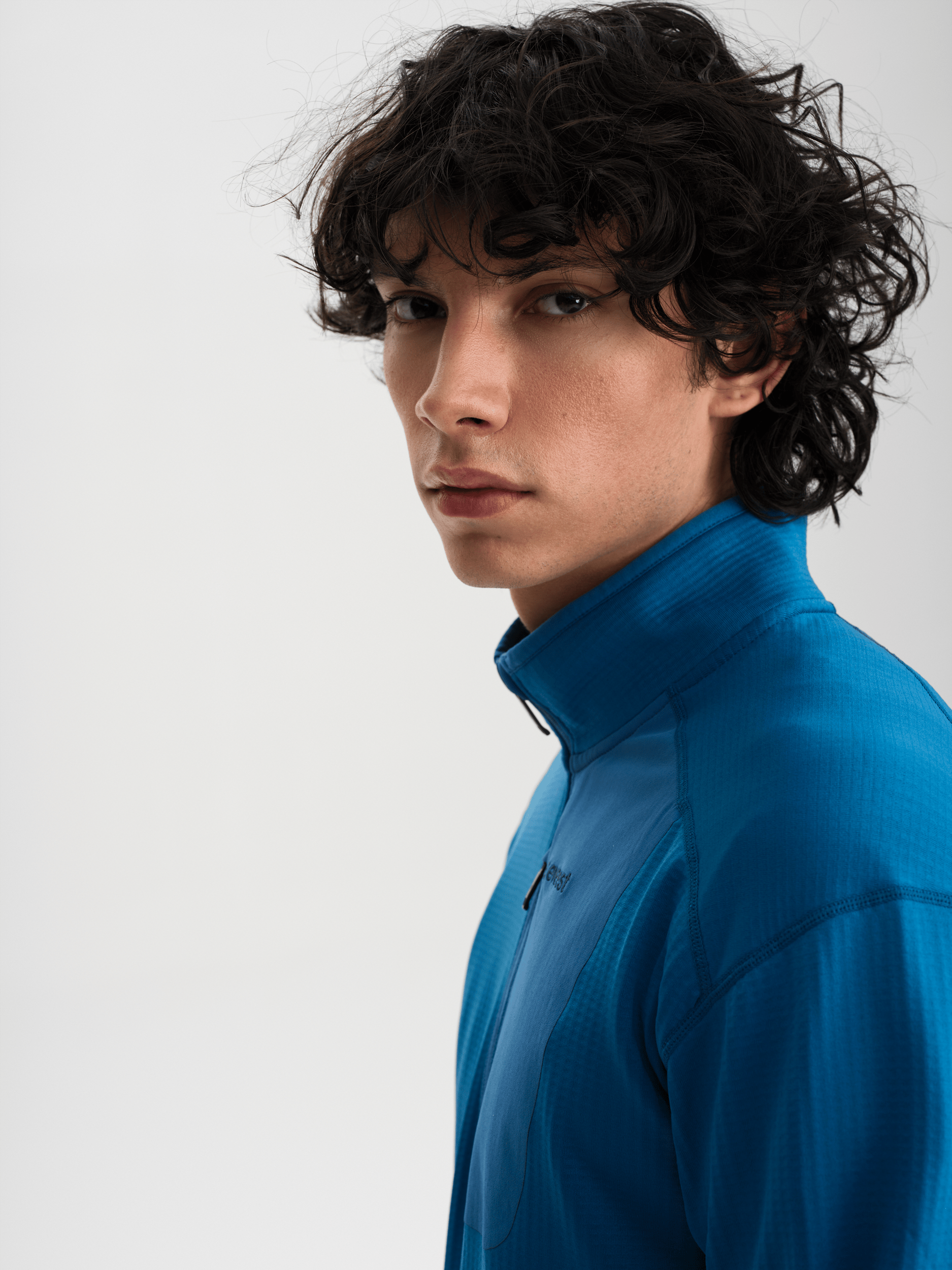 STRUKTURIERTER HALFZIP GLACIERBLAU Everest Zweite Lage Kapuze