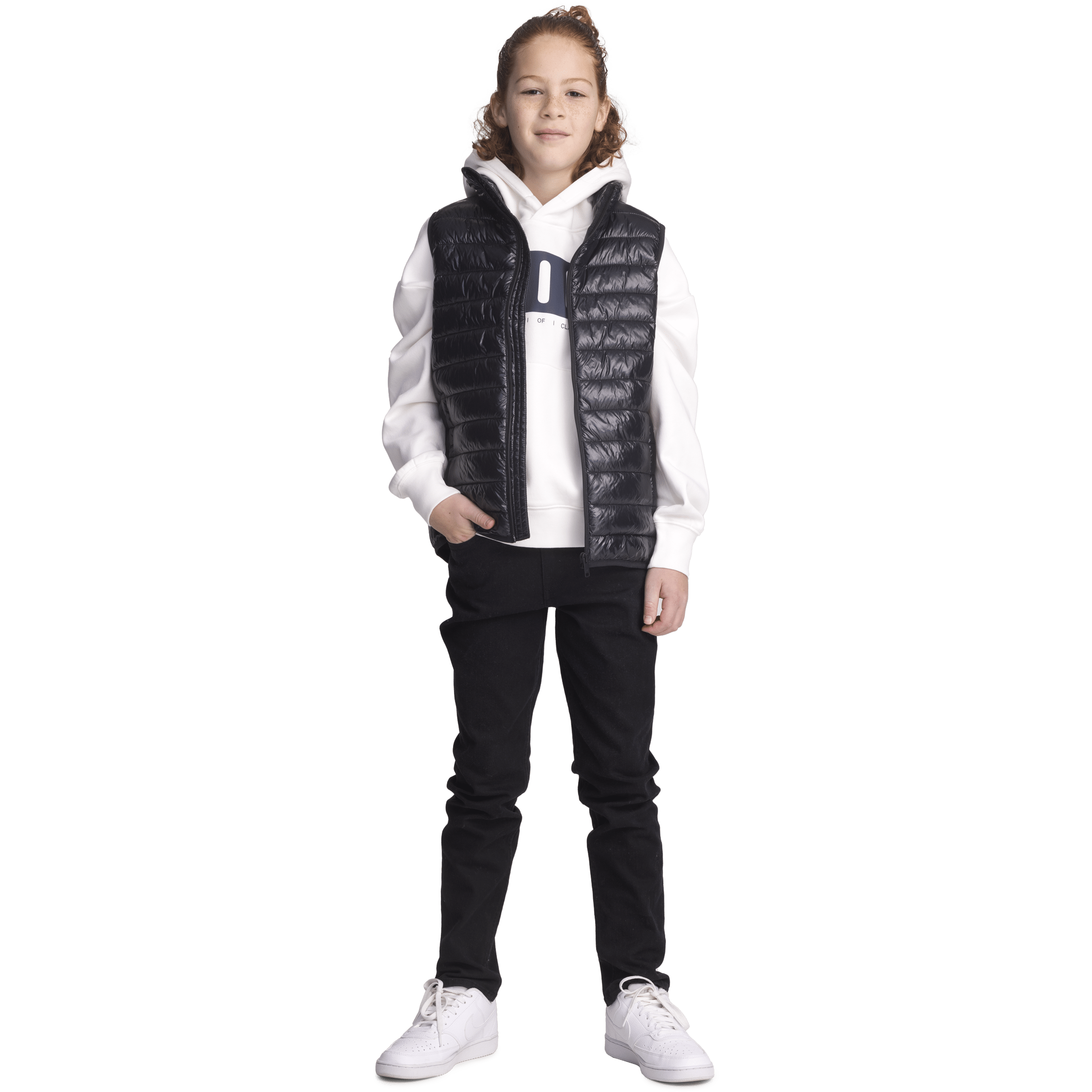 OMU LINER WESTE SHINY BLACK JUNIOR Everest Gepolsterte Weste