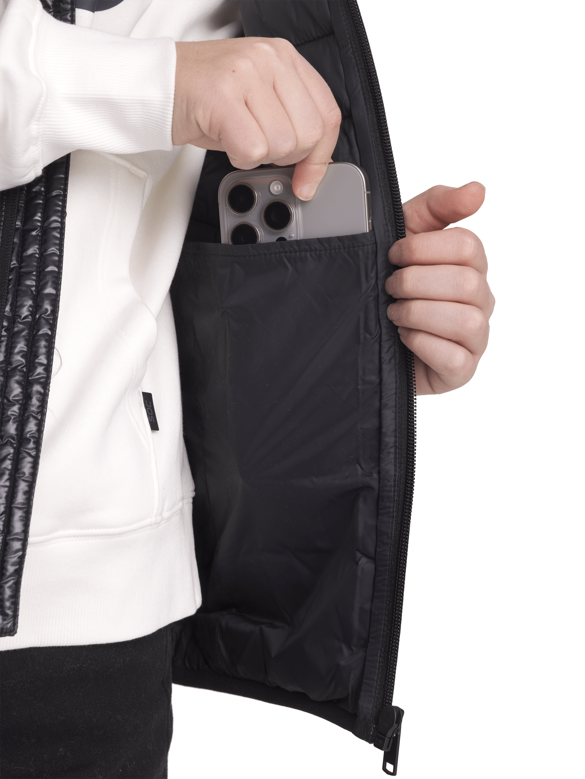 OMU LINER WESTE SHINY BLACK JUNIOR Everest Gepolsterte Weste