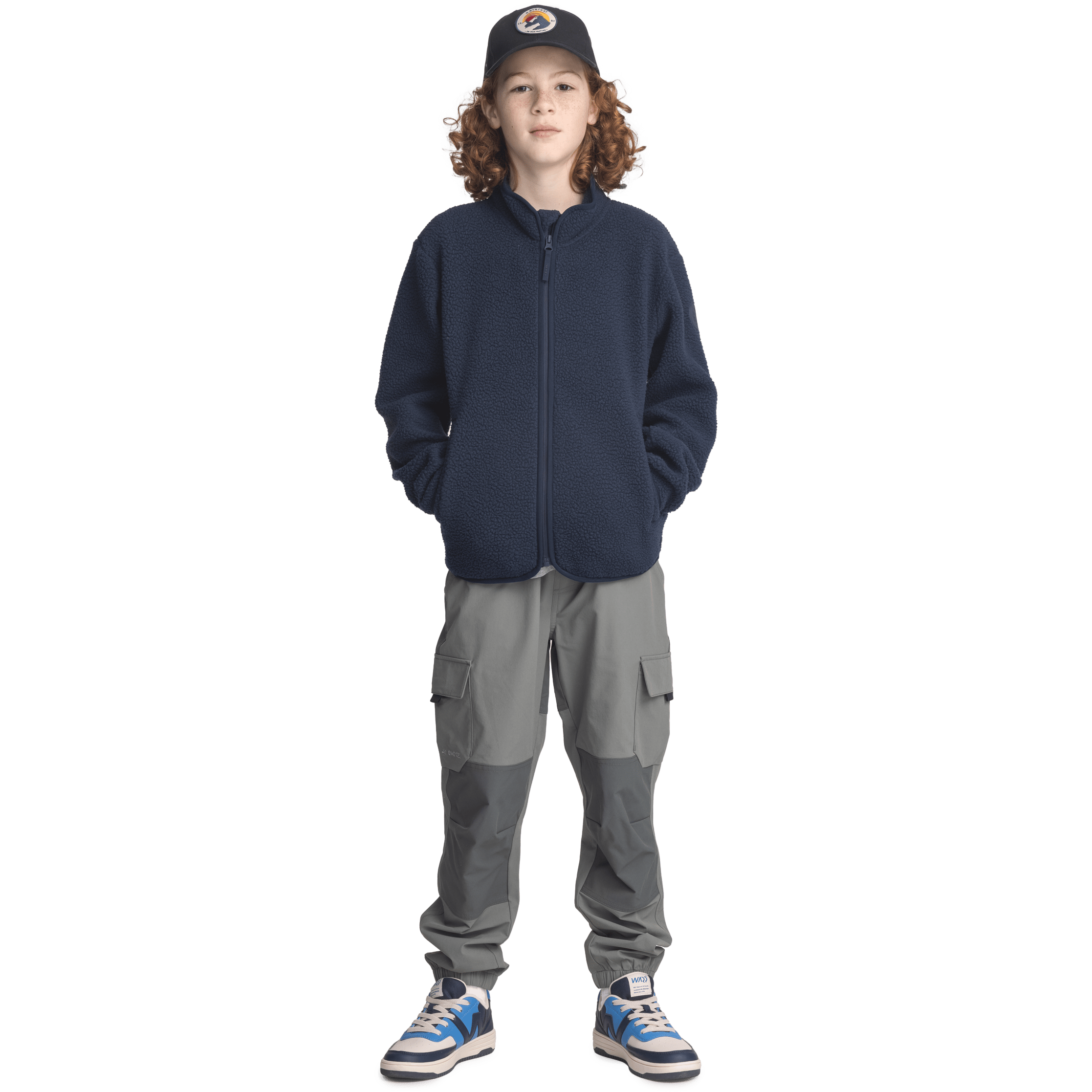 PILE-ZIP-SHIRT DEEP NAVY JUNIOR Everest Zweite Schicht