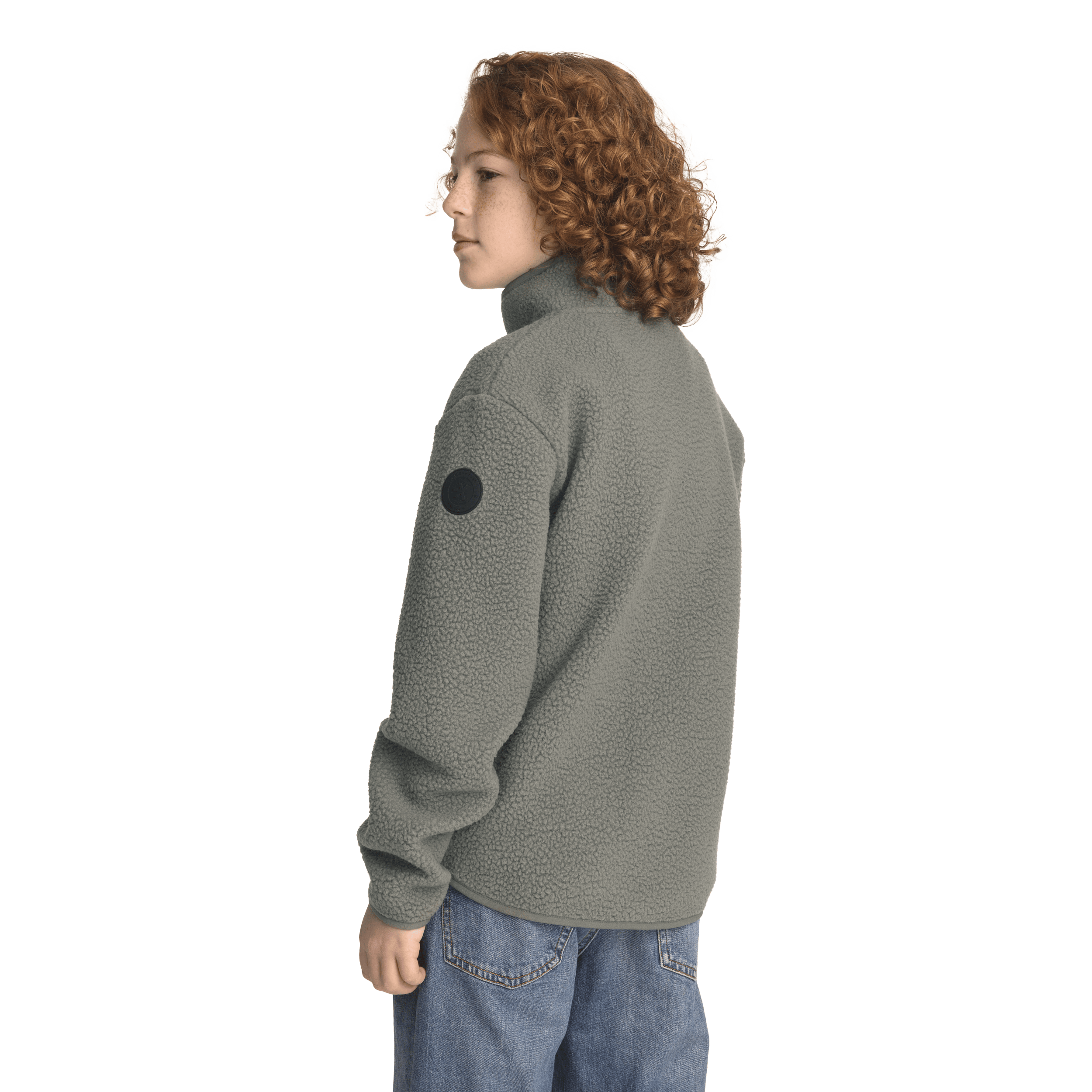 PILE-ZIP-SHIRT KHAKI GRAU JUNIOR Everest Zweite Lage