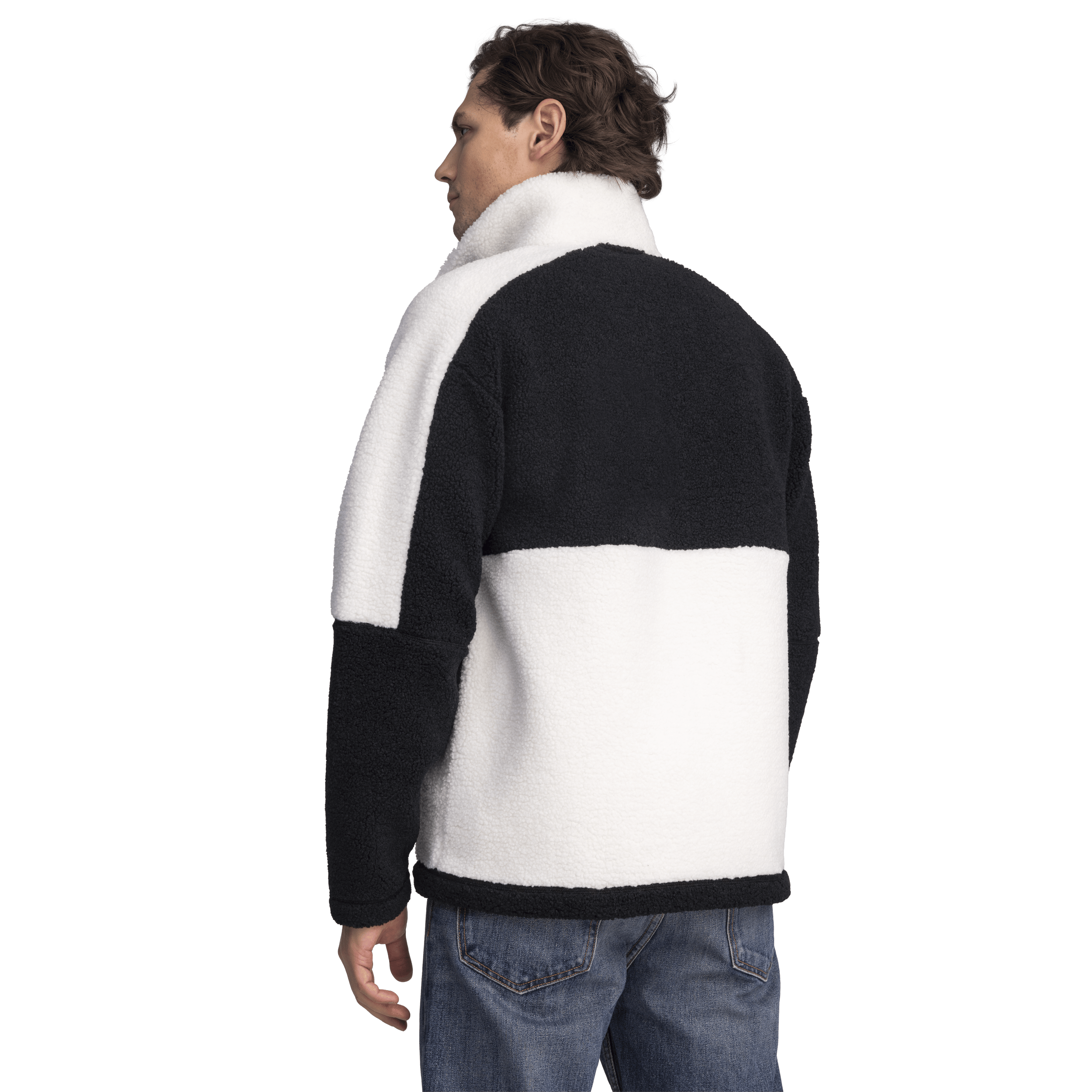 NEEL PILE JACKE - SCHWARZ/OFFWHITE Everest Pile Fleece