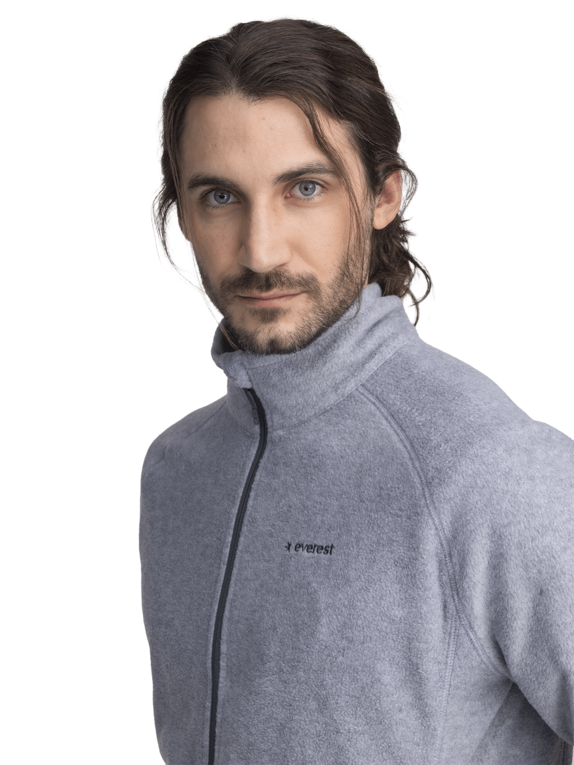 KURTKA FLEECE Z ZAMKIEM SZARY MELANŻ Everest Polary