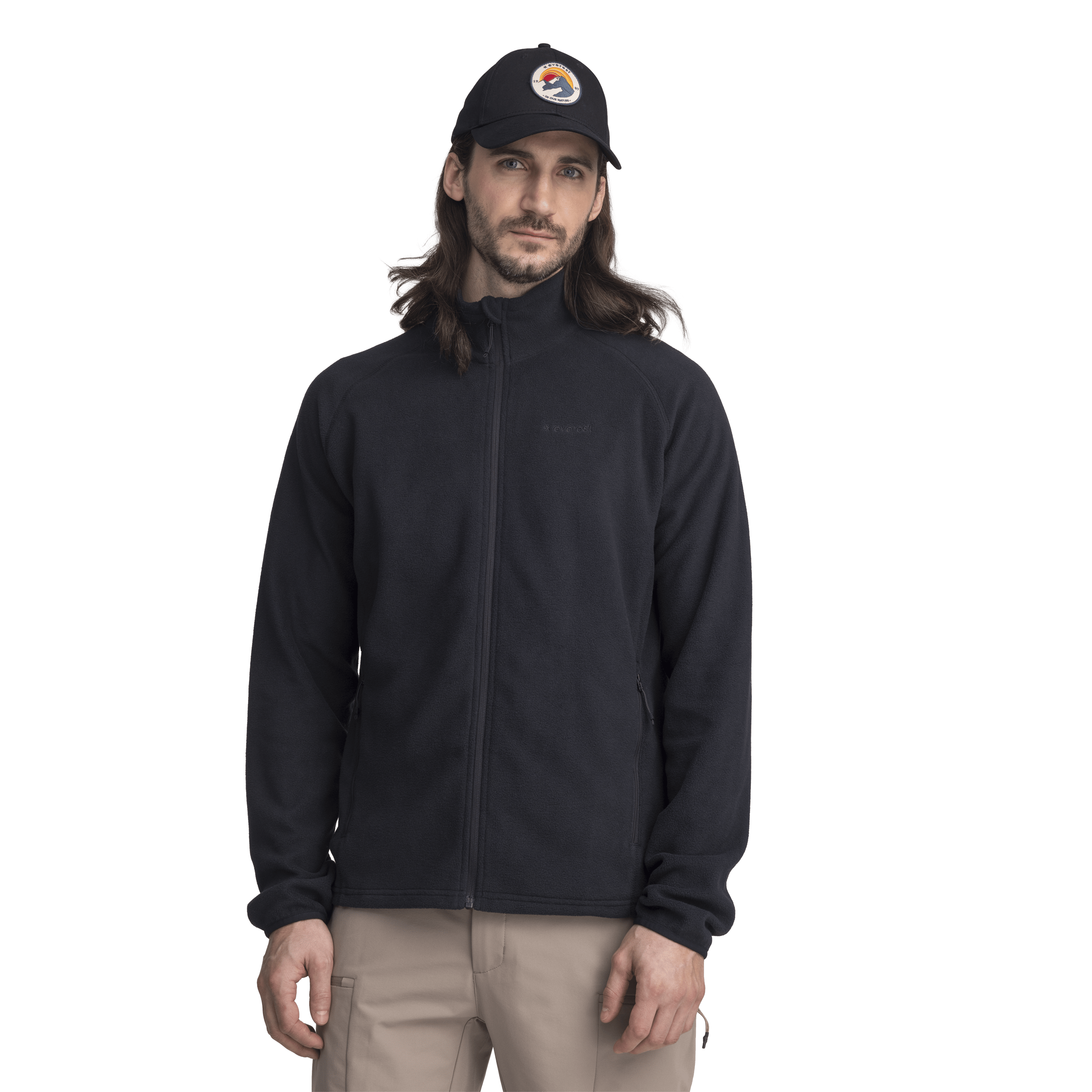 BLUZA FLEECE Z ZAPIĘCIEM NA SUWAK CZARNA MĘSKA Everest Polary Fleece
