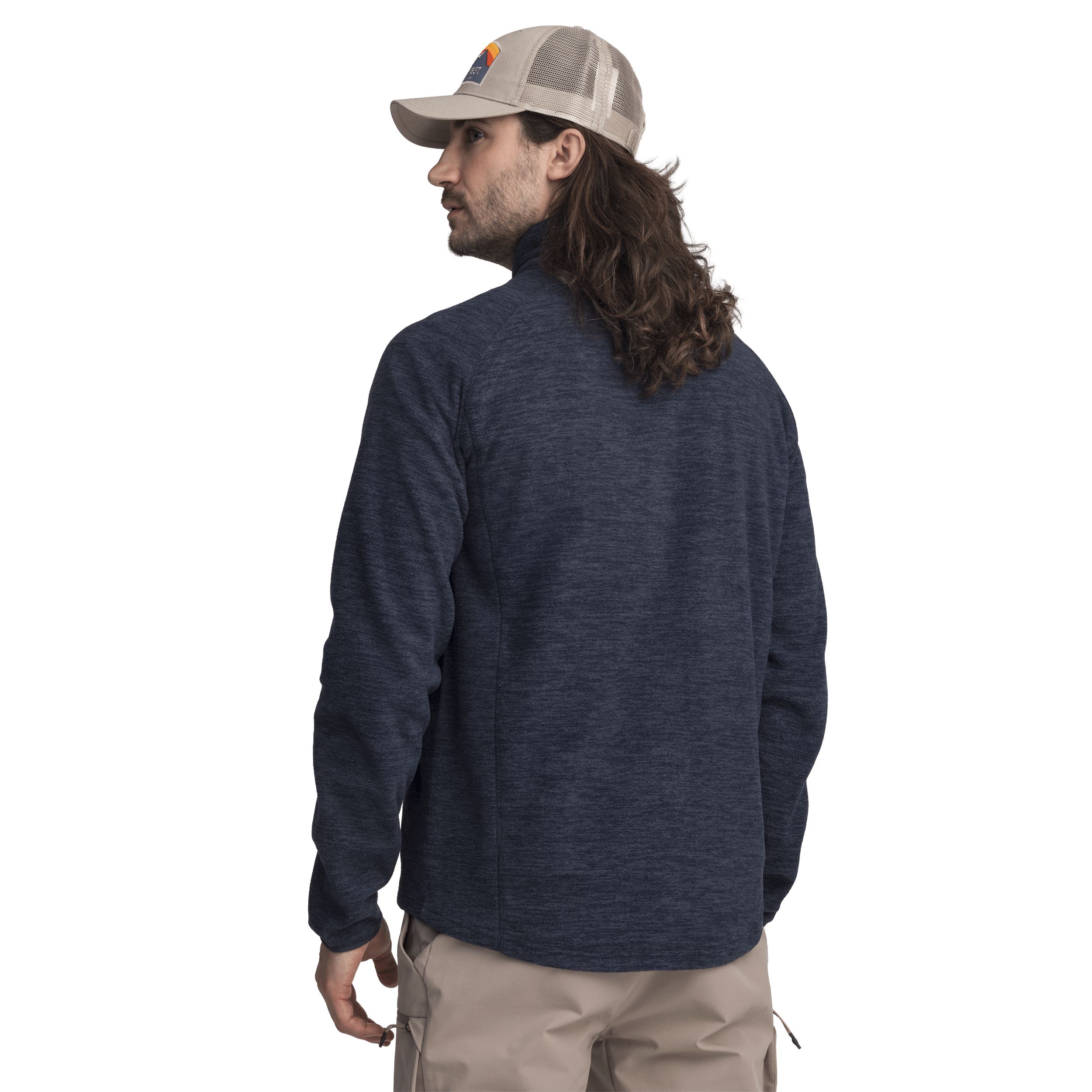 ZIP FLEECE JACKET NAVY MELANGE Everest Second Layer