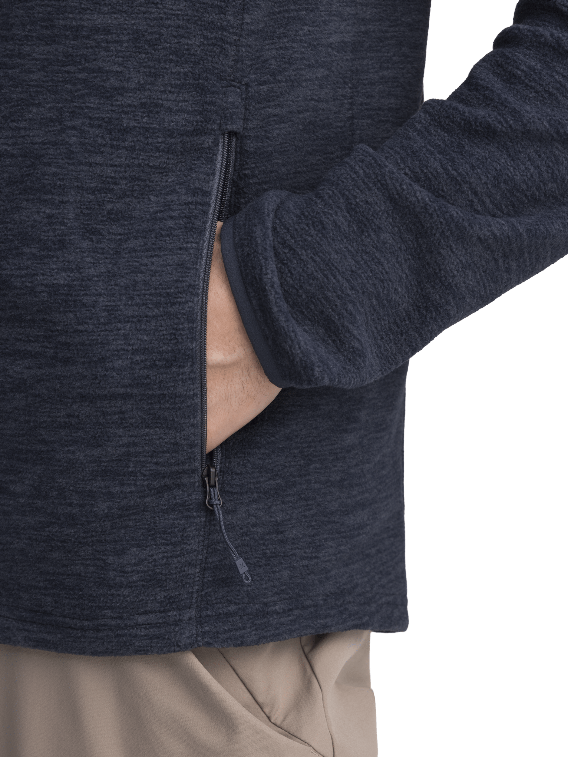 ZIP FLEECE JACKET NAVY MELANGE Everest Second Layer
