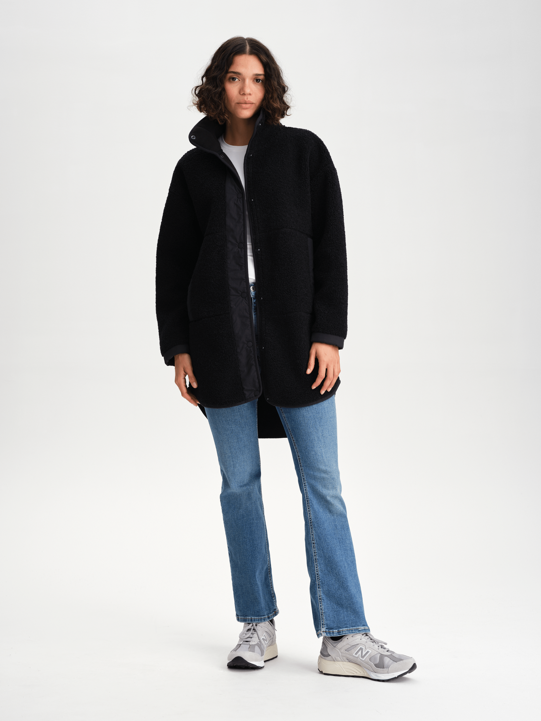 HAYDEN PILE COAT OFF BLACK Everest Pile Fleece