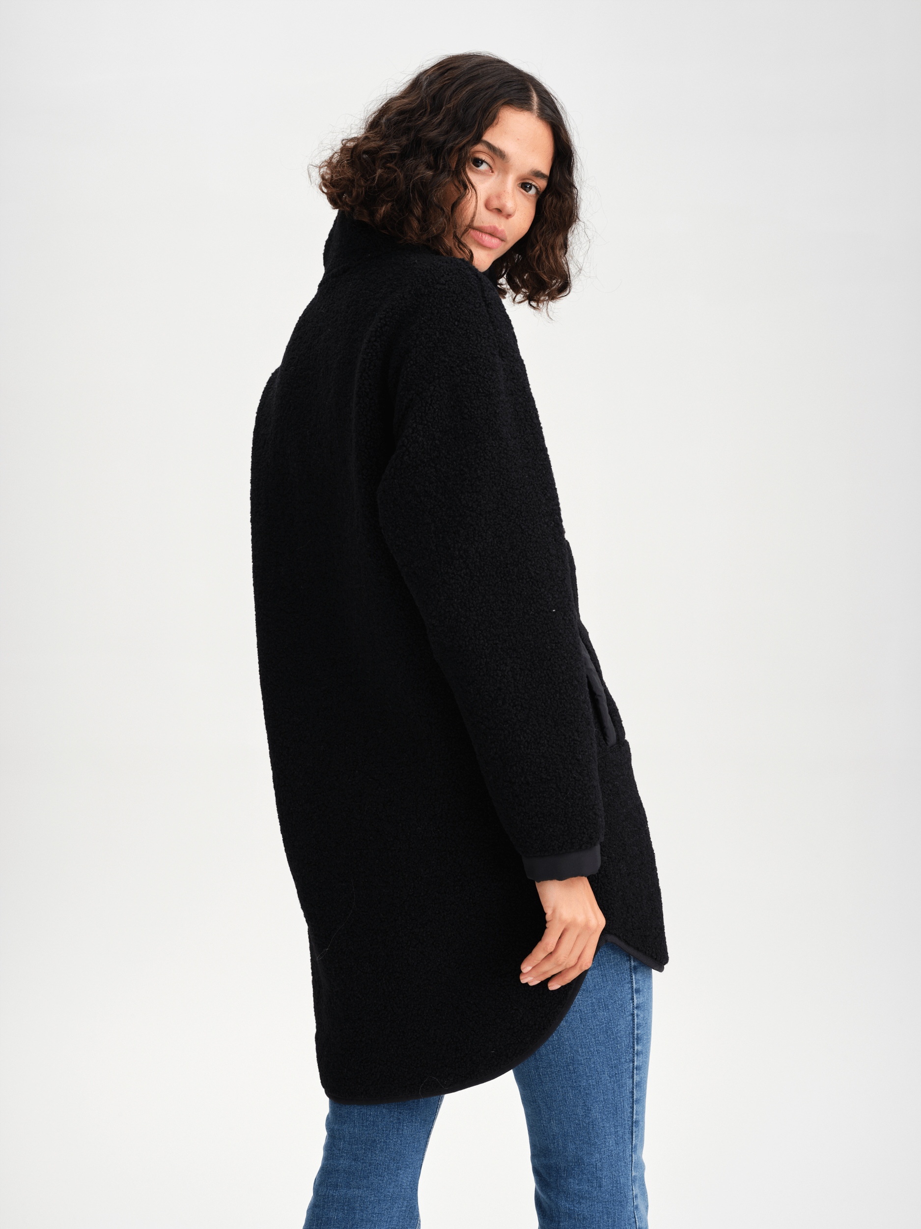 HAYDEN PILE COAT OFF BLACK Everest Pile Fleece